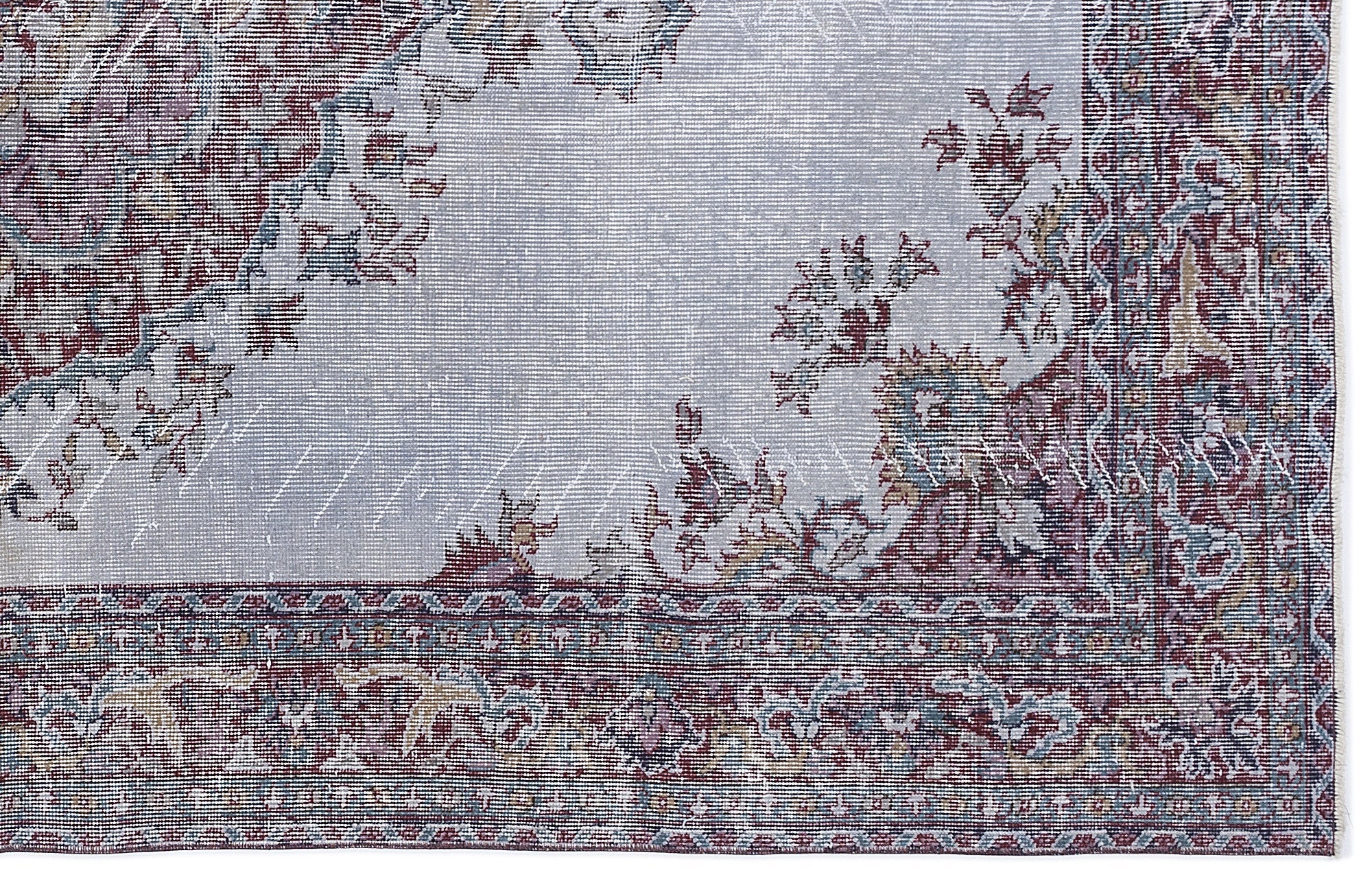 Atina Blue Vintage Wool Handmade Area Rug 4'0" x 13'5"