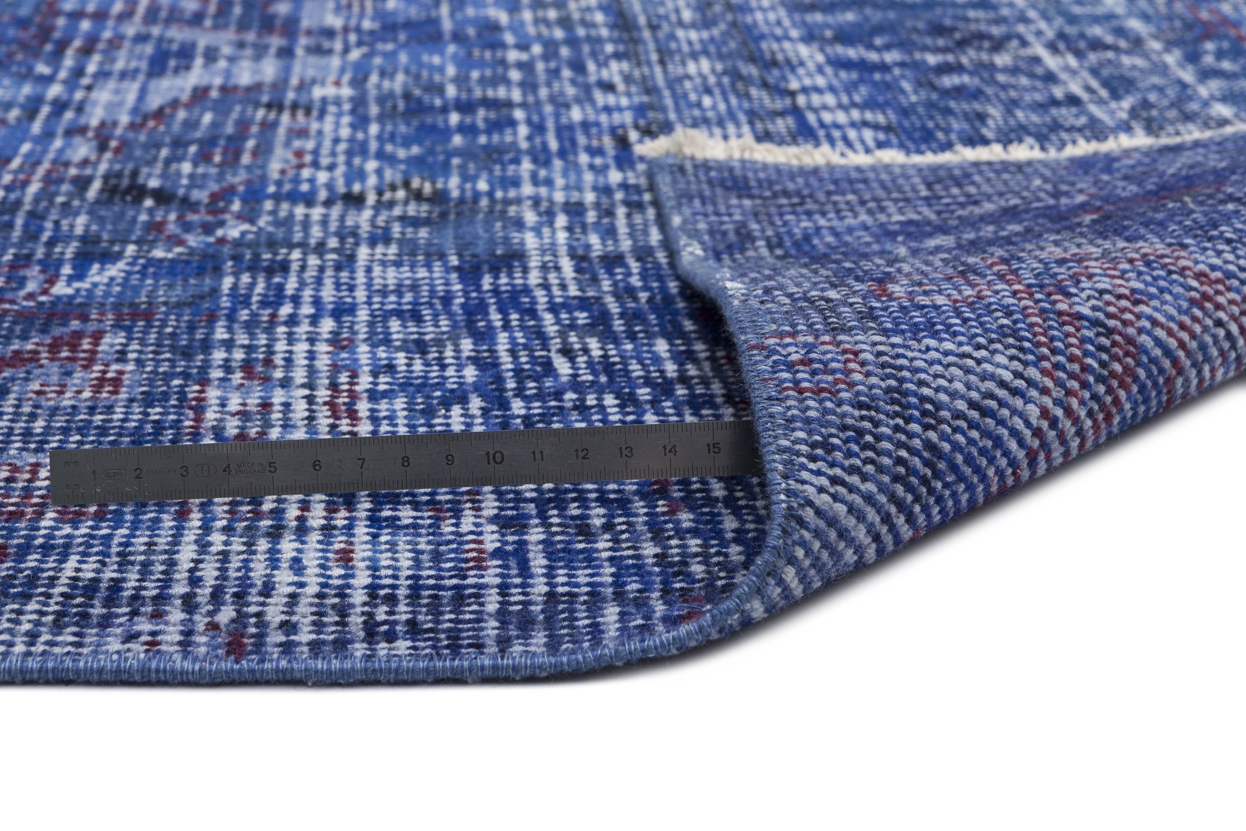 Atina Blue Vintage Wool Handmade Area Rug 6'1" x 10'4"