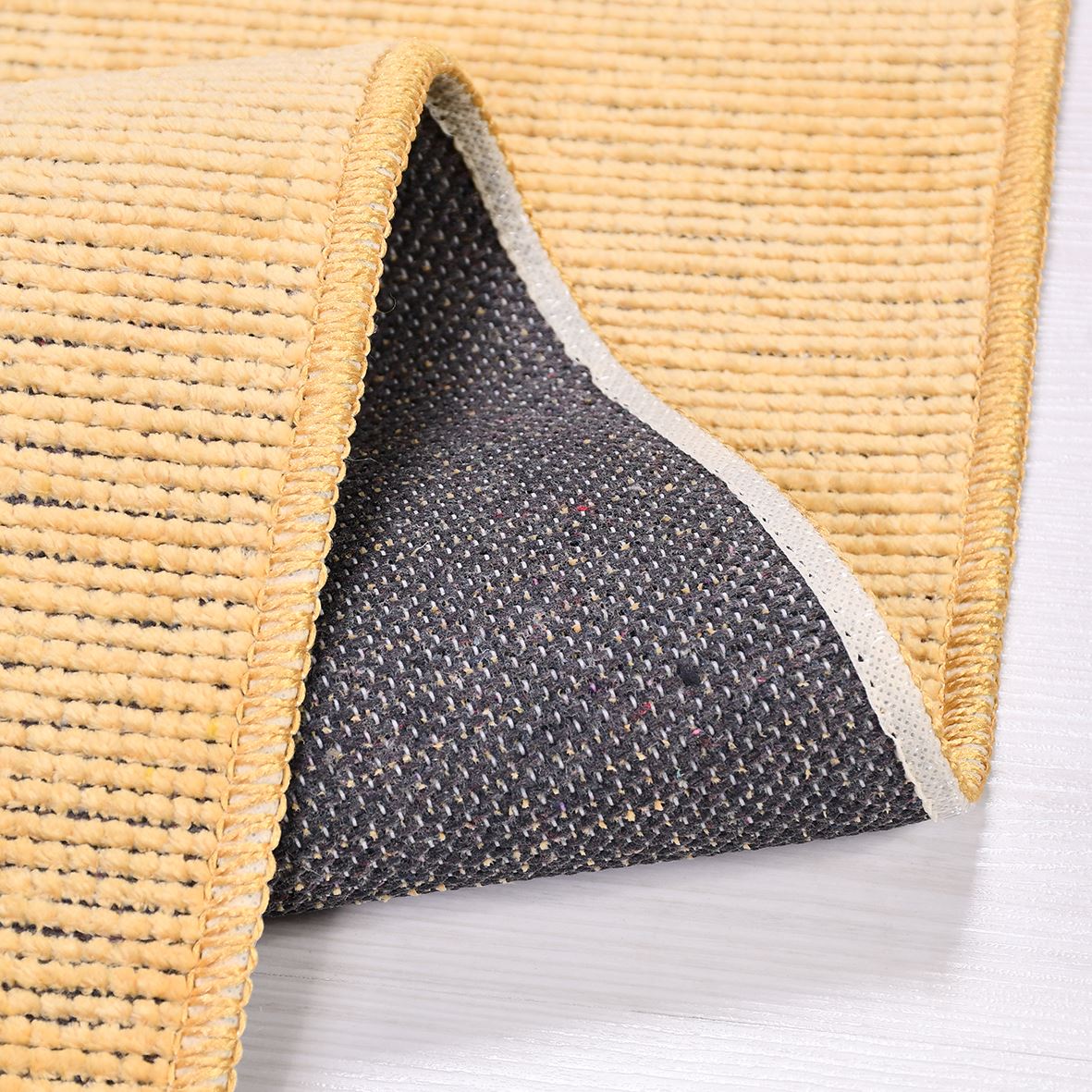 Natural Latex Area Rug – Modern Yellow Cotton Rug with Non Slip 7mm Pile