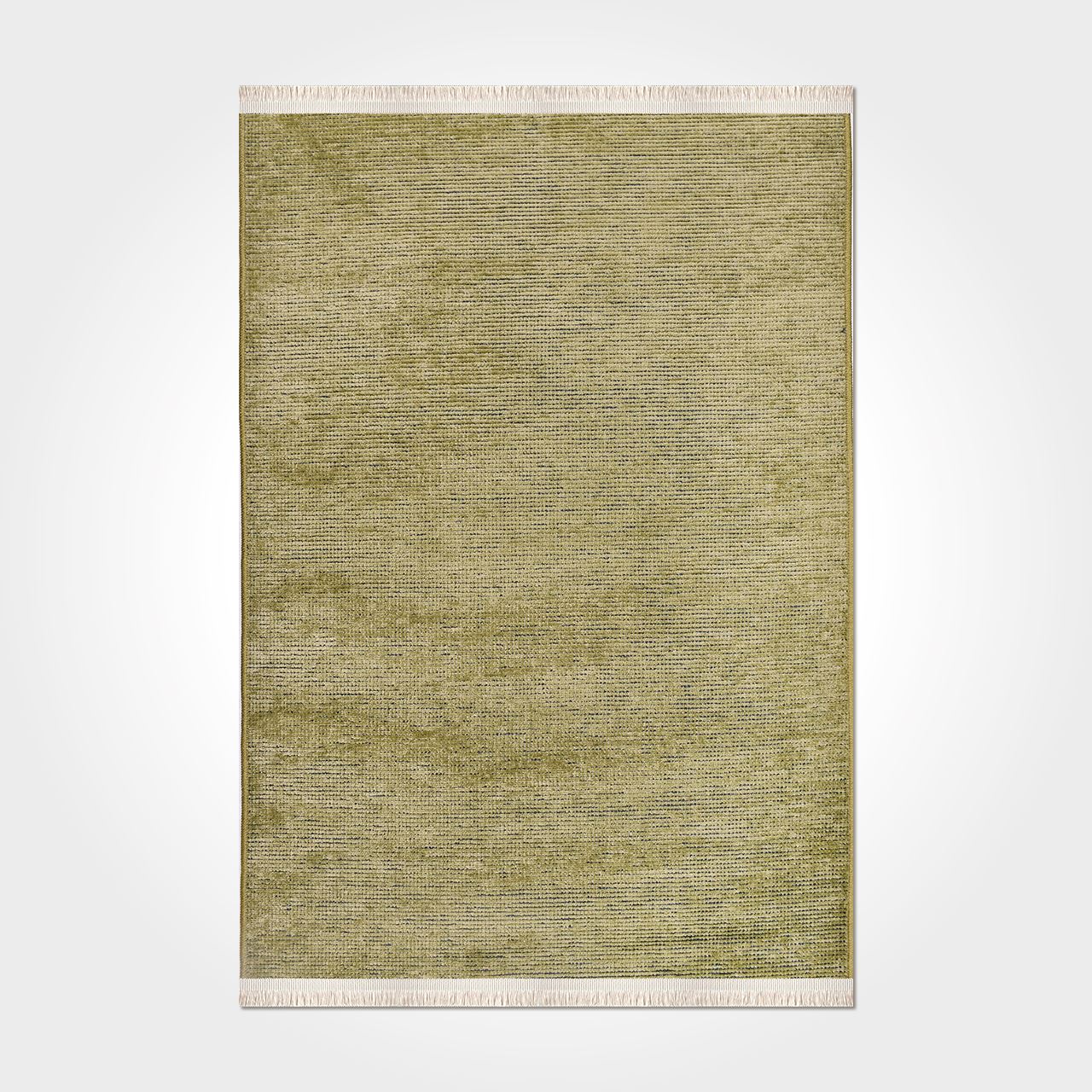 Natural Latex Area Rug - Modern Cotton 7mm Pile Non Slip Green Floor Mat