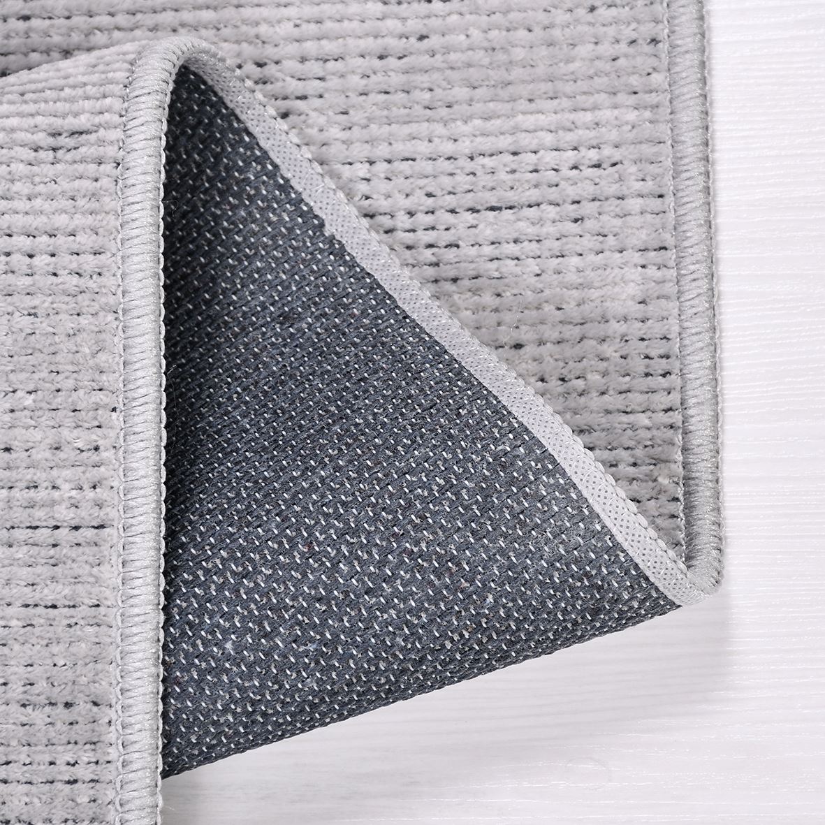 Natural Latex Area Rug - Modern Cotton Grey 7 mm Pile Non Slip Carpet