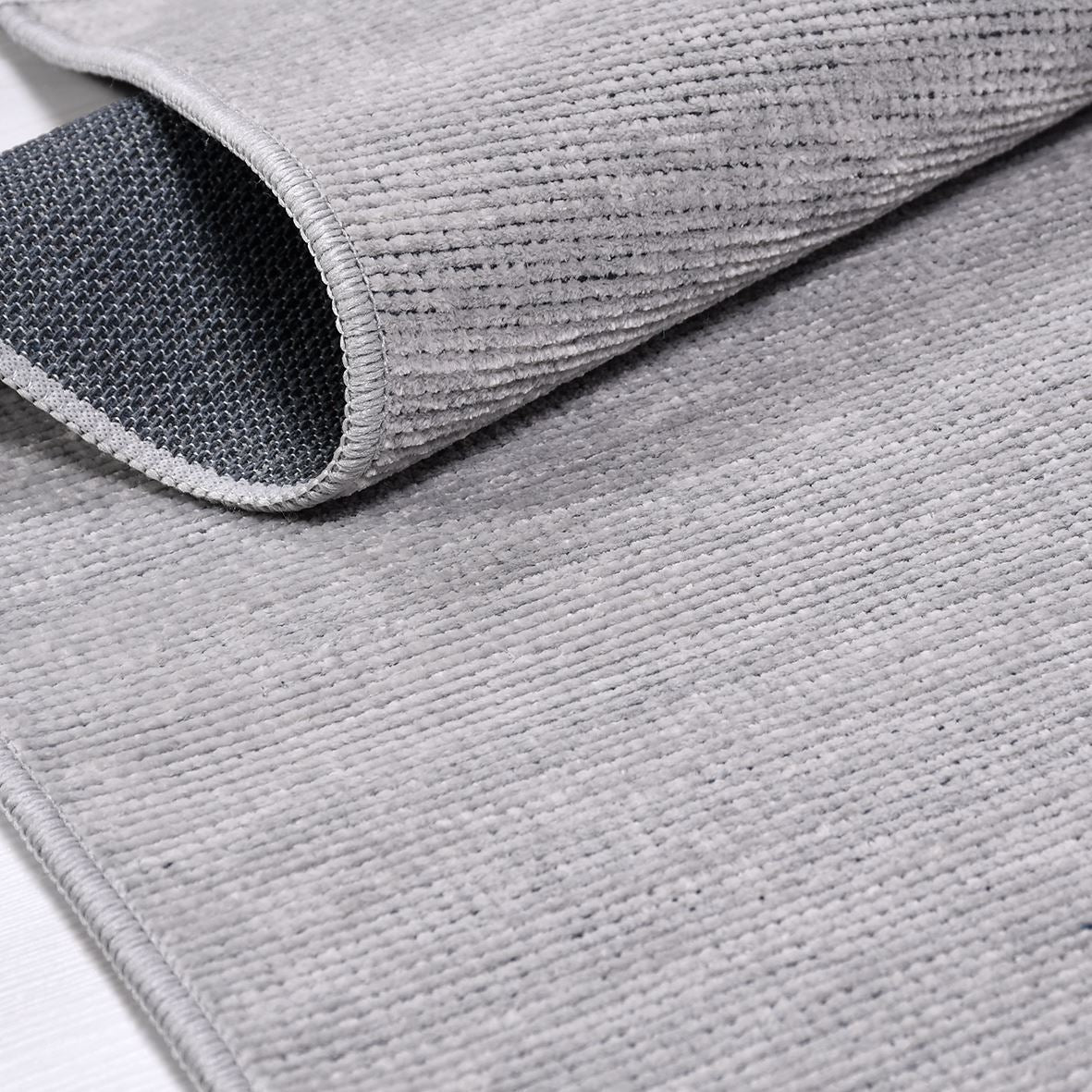 Natural Latex Area Rug - Modern Cotton Grey 7 mm Pile Non Slip Carpet