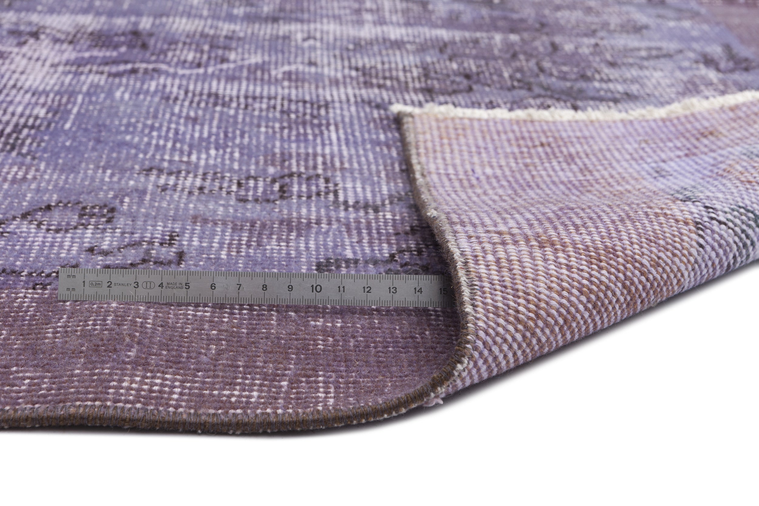Atina Purple Vintage Wool Handmade Area Rug 4'11" x 8'4"