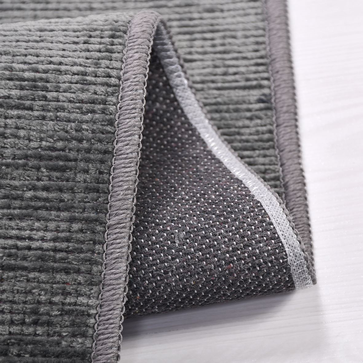 Natural Latex Area Rug – Anthracite Cotton, 7 mm Pile | Non Slip Durable Floor Covering