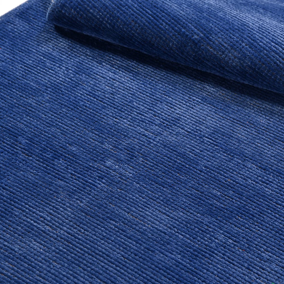 Natural Latex Area Rug – Navy Blue Cotton Blend | 7 mm Pile | Non Slip Jacquard Woven