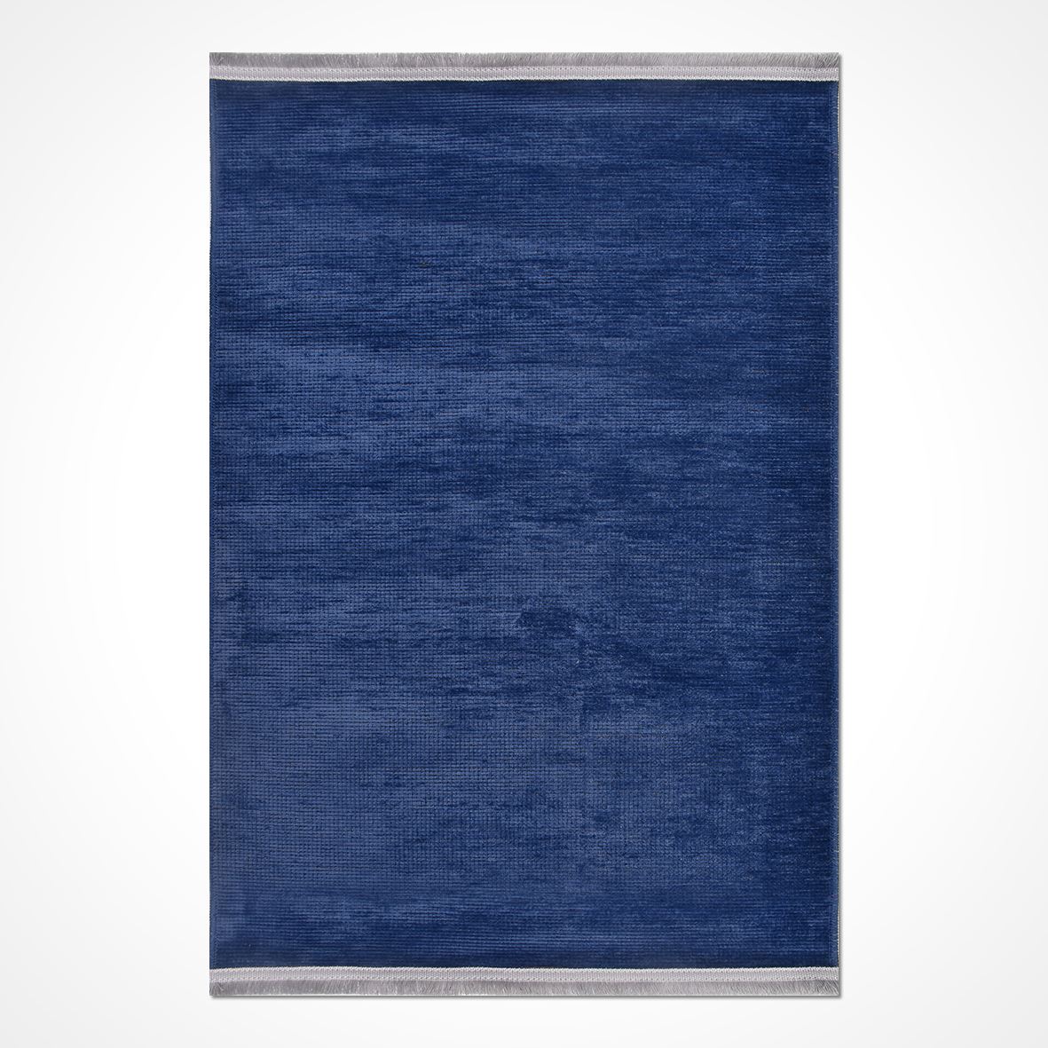 Natural Latex Area Rug – Navy Blue Cotton Blend | 7 mm Pile | Non Slip Jacquard Woven