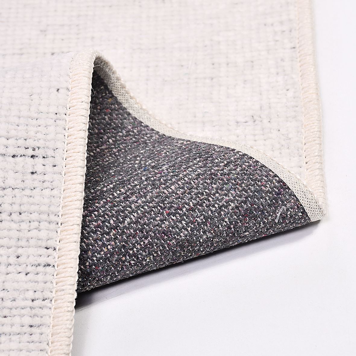 Natural Latex Area Rug - Modern Cotton 7mm Pile Cream Color Rug with Non Slip Backing