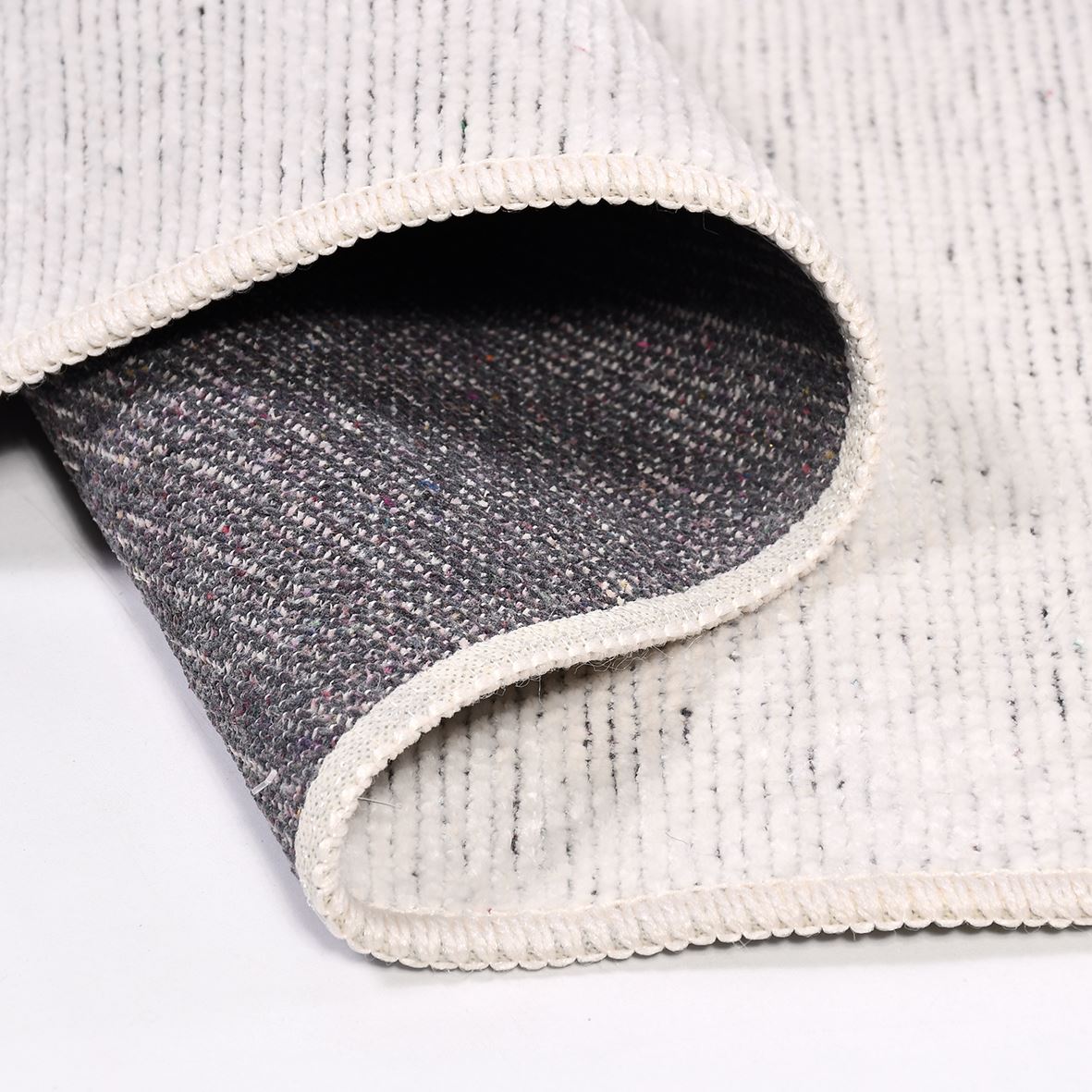 Natural Latex Area Rug - Modern Cotton 7mm Pile Cream Color Rug with Non Slip Backing