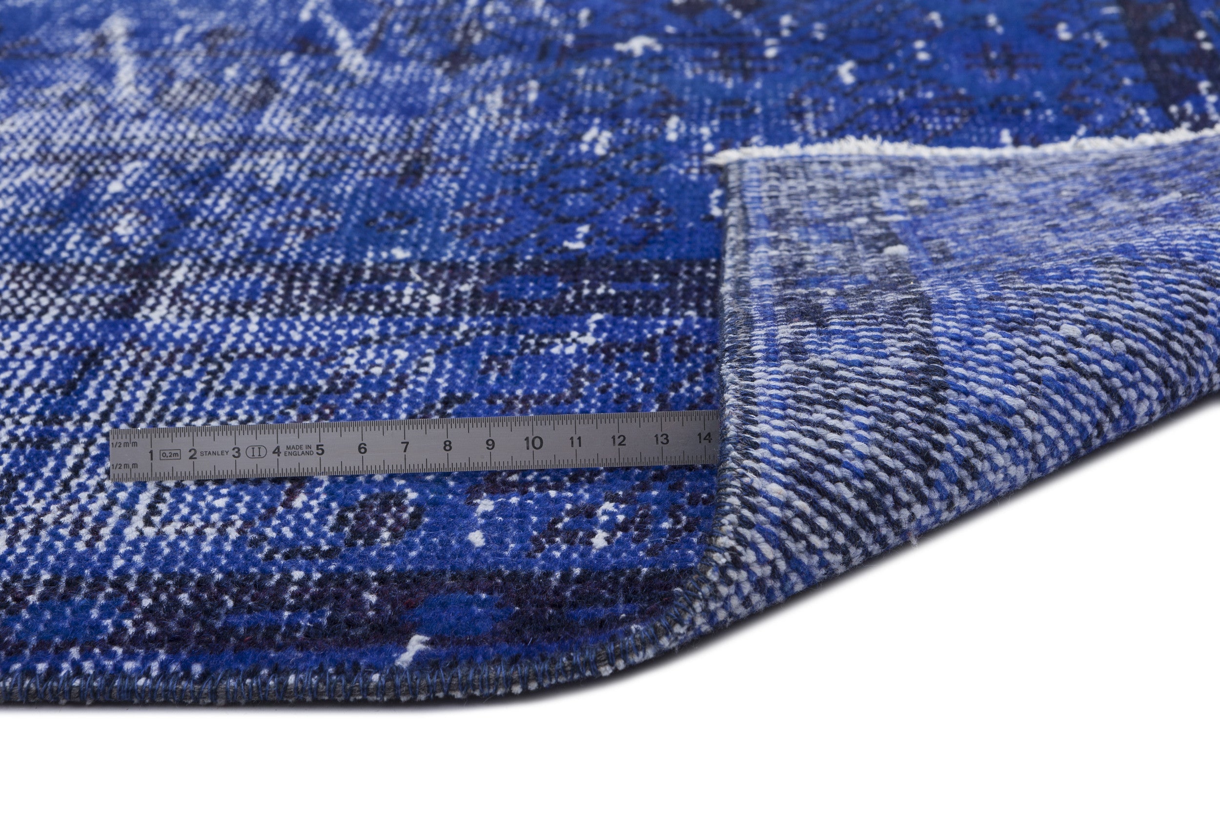 Atina Blue Vintage Wool Handmade Area Rug 5'0" x 8'10"