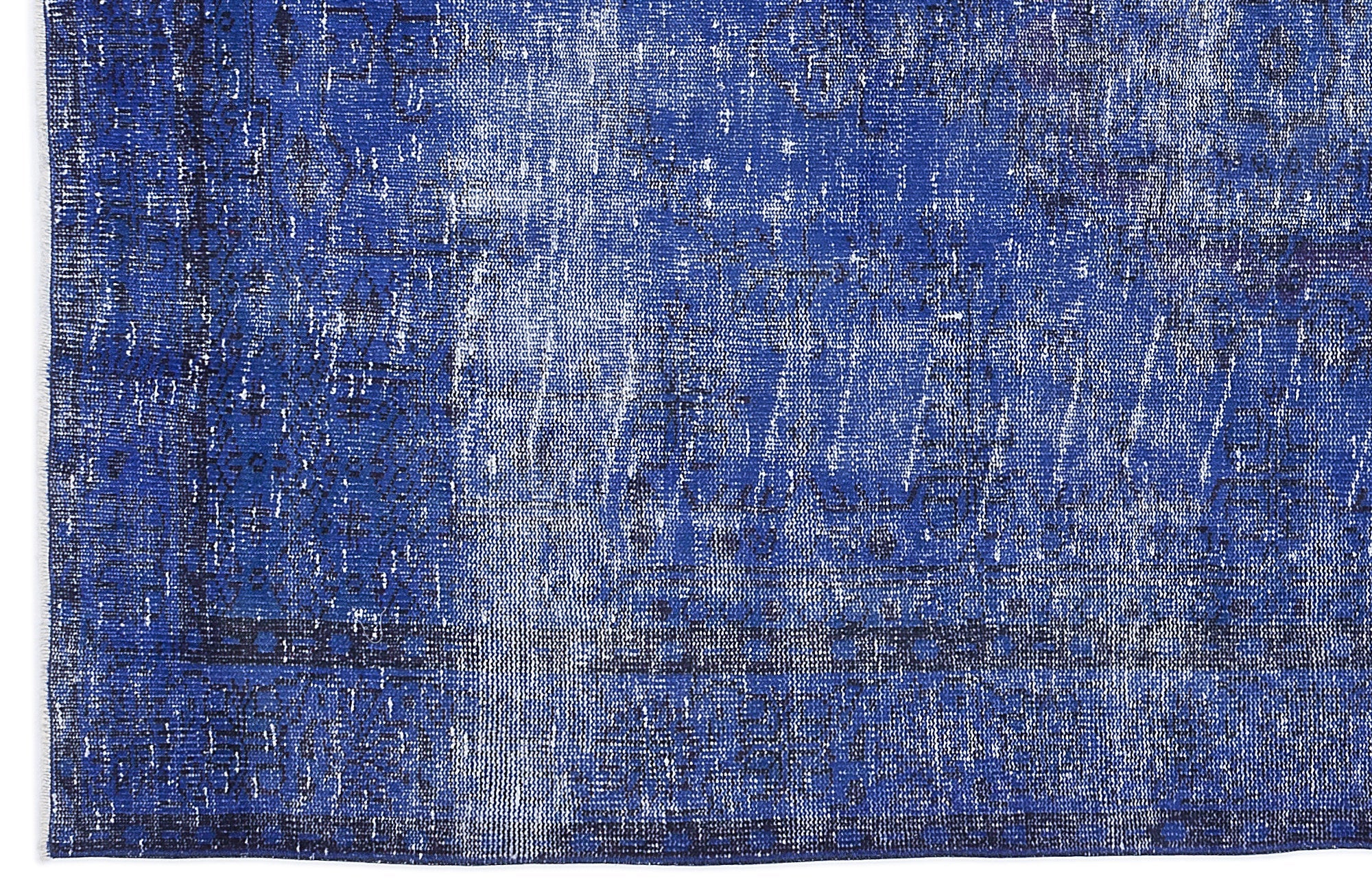 Atina Blue Vintage Wool Handmade Area Rug 5'0" x 8'10"