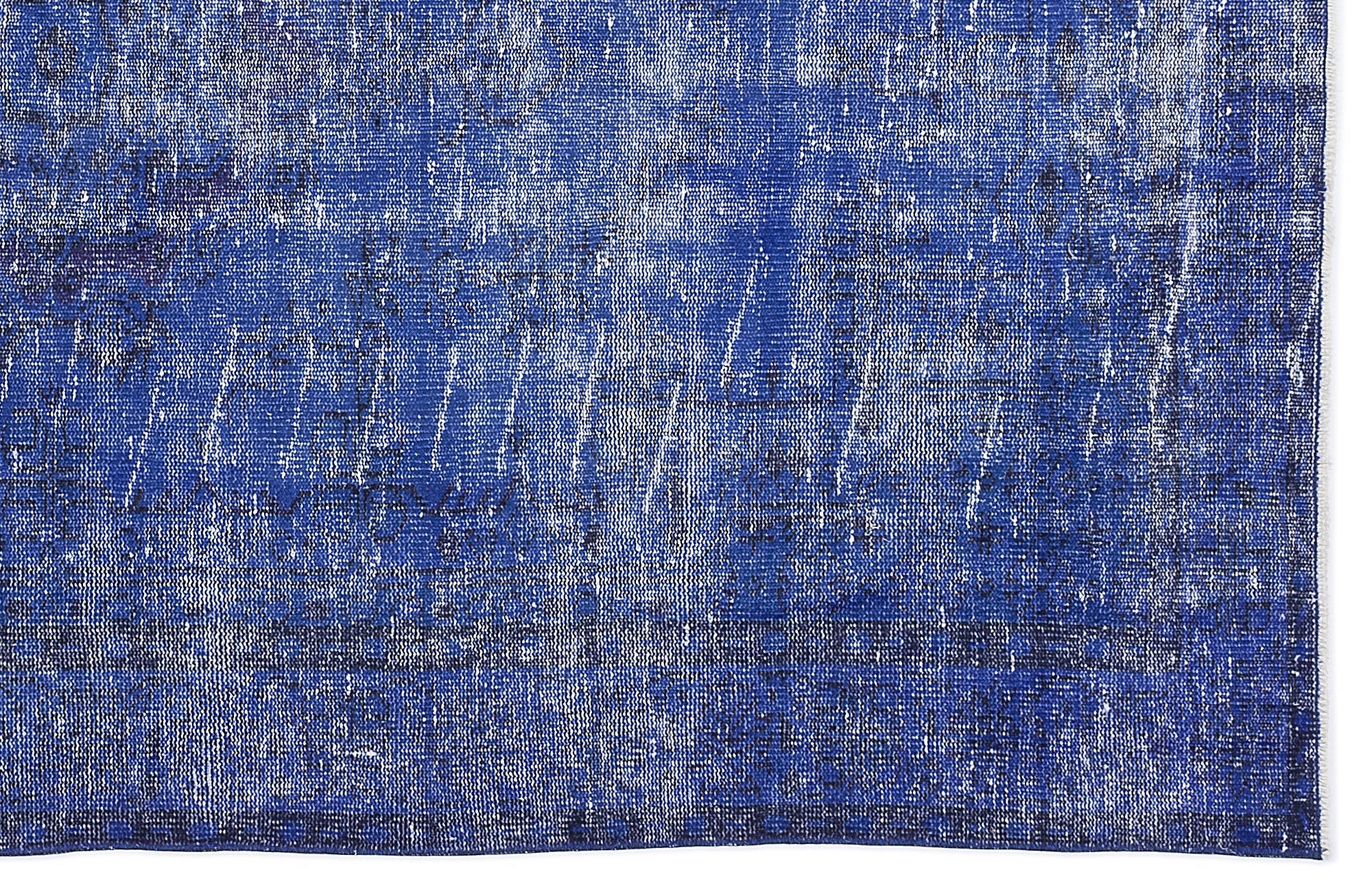 Atina Blue Vintage Wool Handmade Area Rug 5'0" x 8'10"