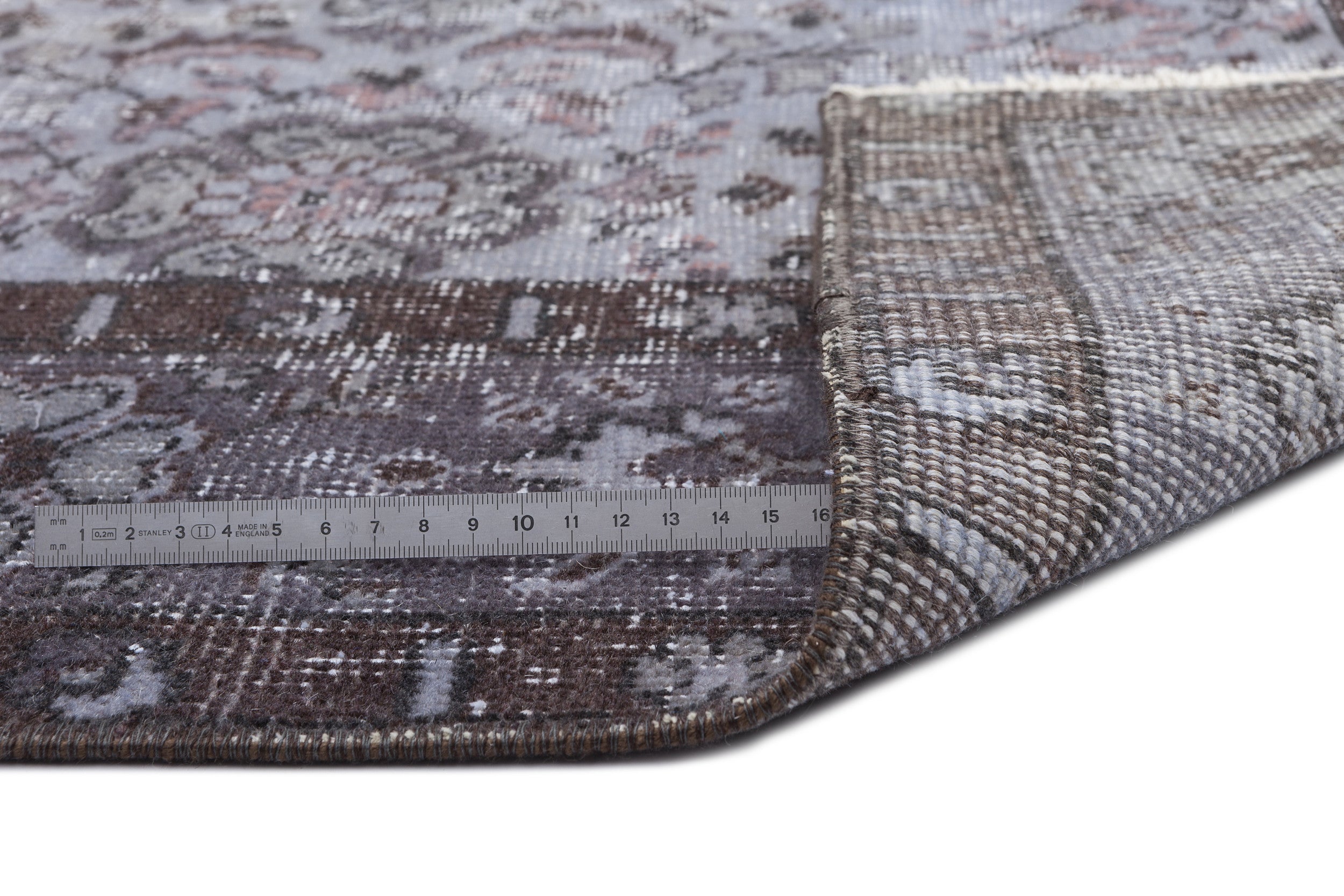 Atina Blue Vintage Wool Handmade Area Rug 5'10" x 9'9"