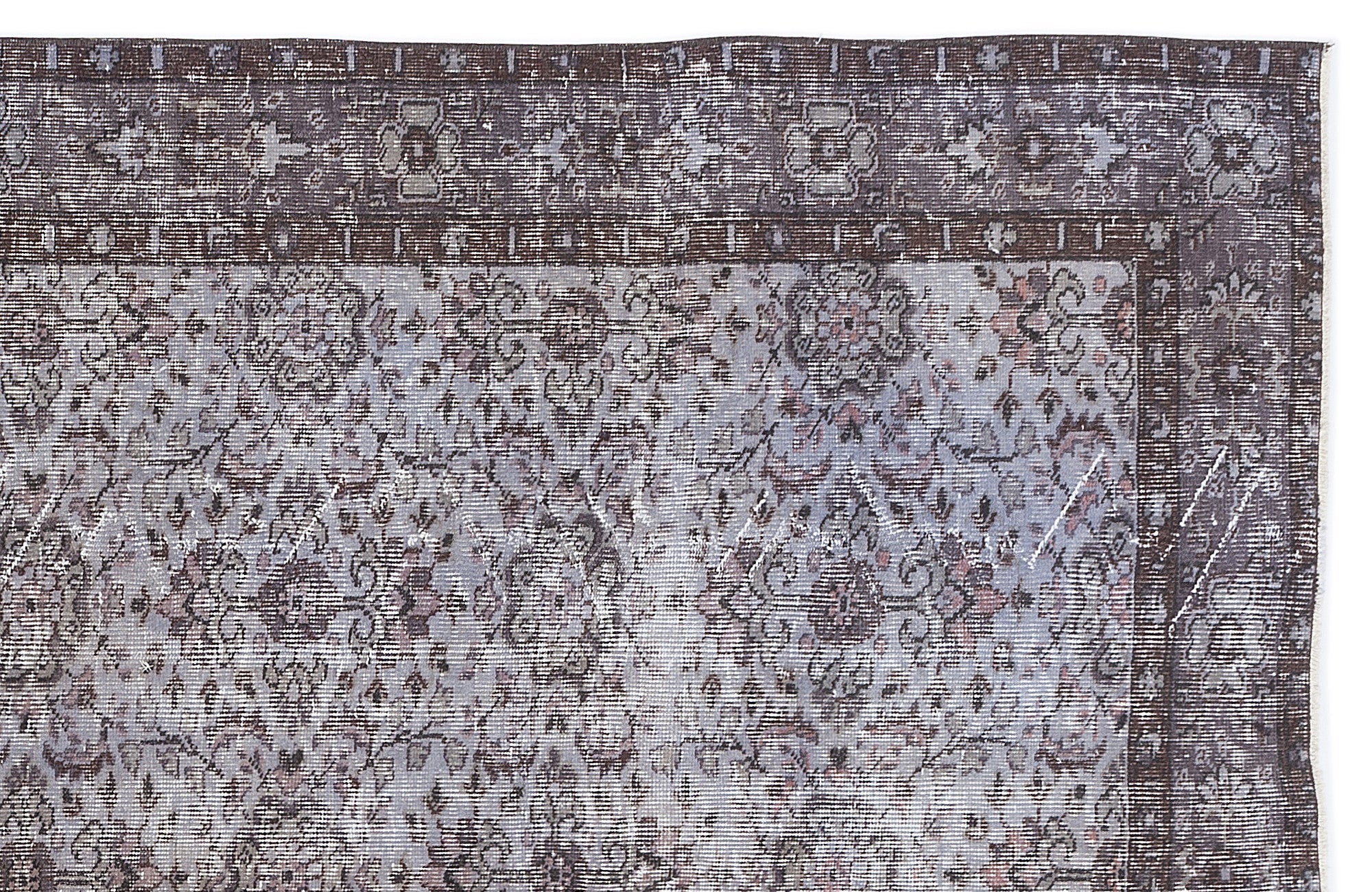 Atina Blue Vintage Wool Handmade Area Rug 5'10" x 9'9"