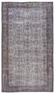 Atina Blue Vintage Wool Handmade Area Rug 5'10" x 9'9"
