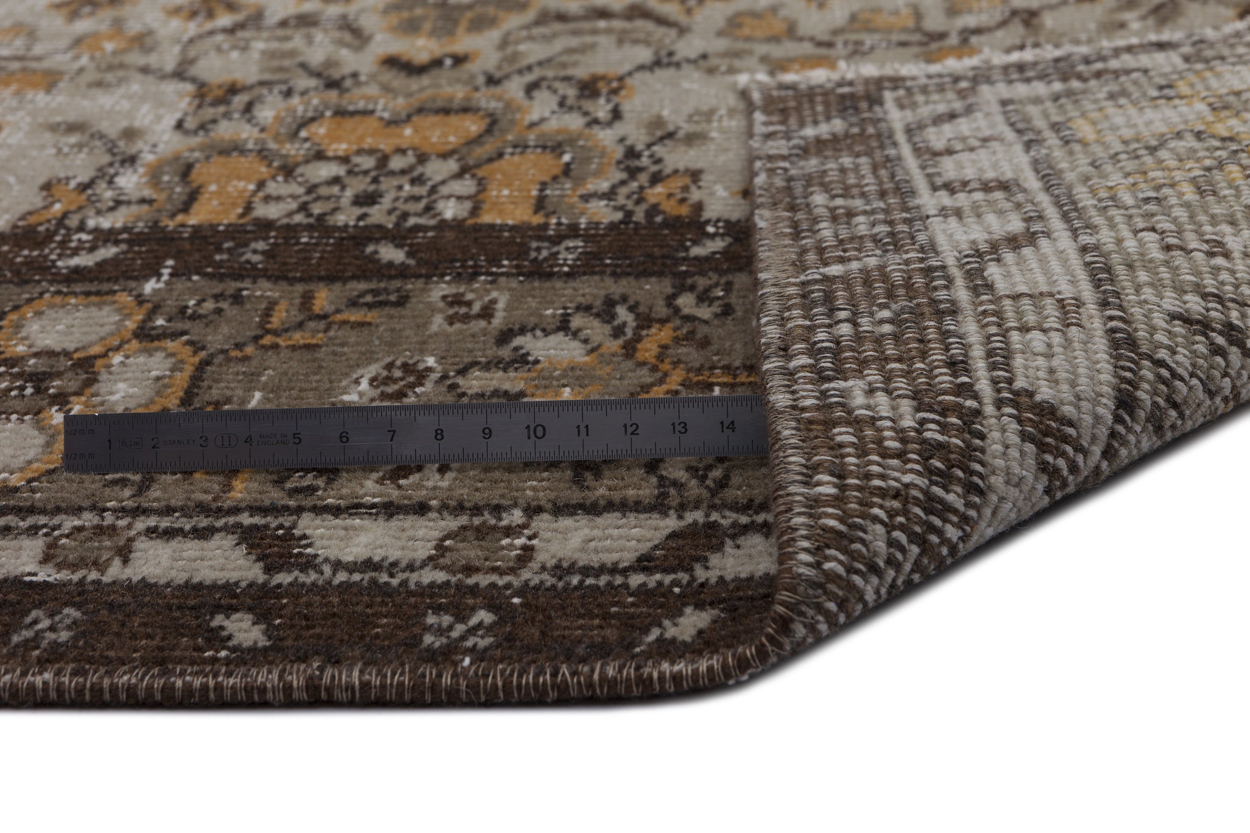Atina Beige Vintage Wool Handmade Area Rug 5'9" x 9'1"