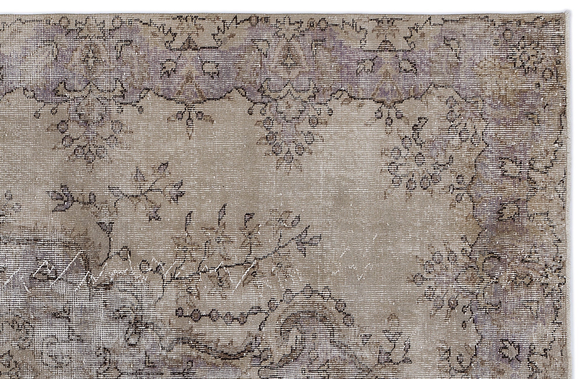 Atina Beige Vintage Wool Handmade Area Rug 6'0" x 9'5"