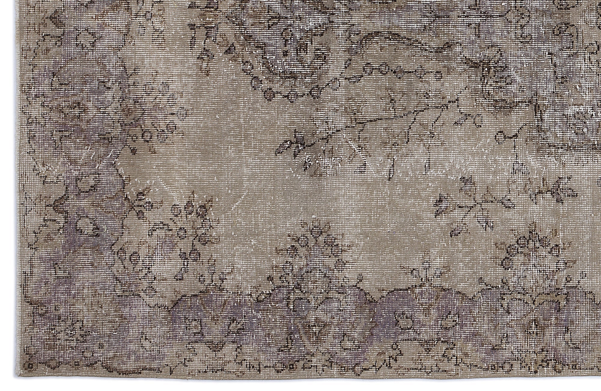 Atina Beige Vintage Wool Handmade Area Rug 6'0" x 9'5"