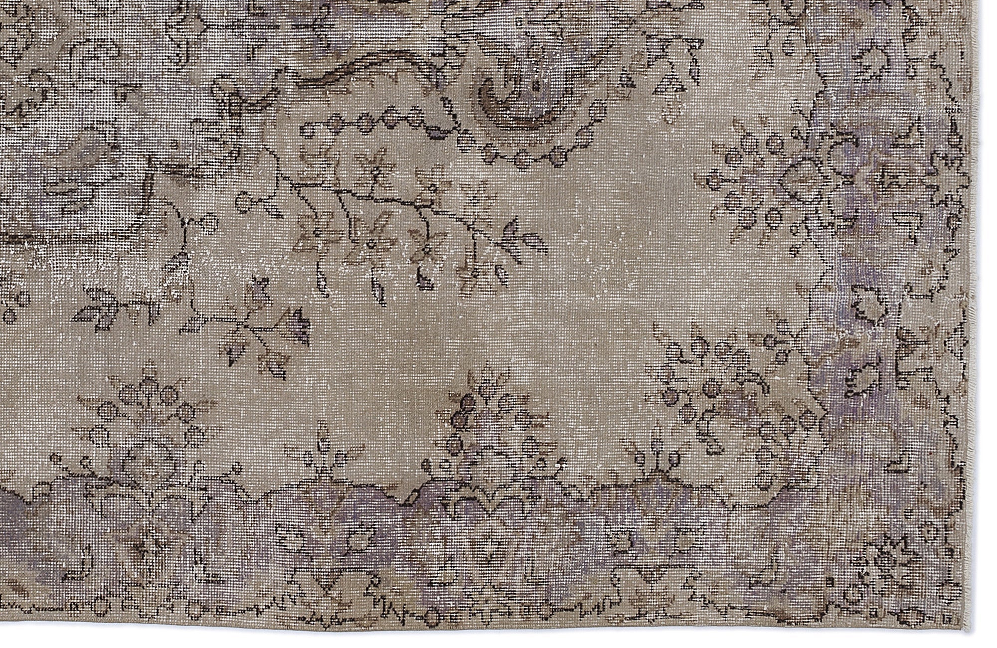 Atina Beige Vintage Wool Handmade Area Rug 6'0" x 9'5"