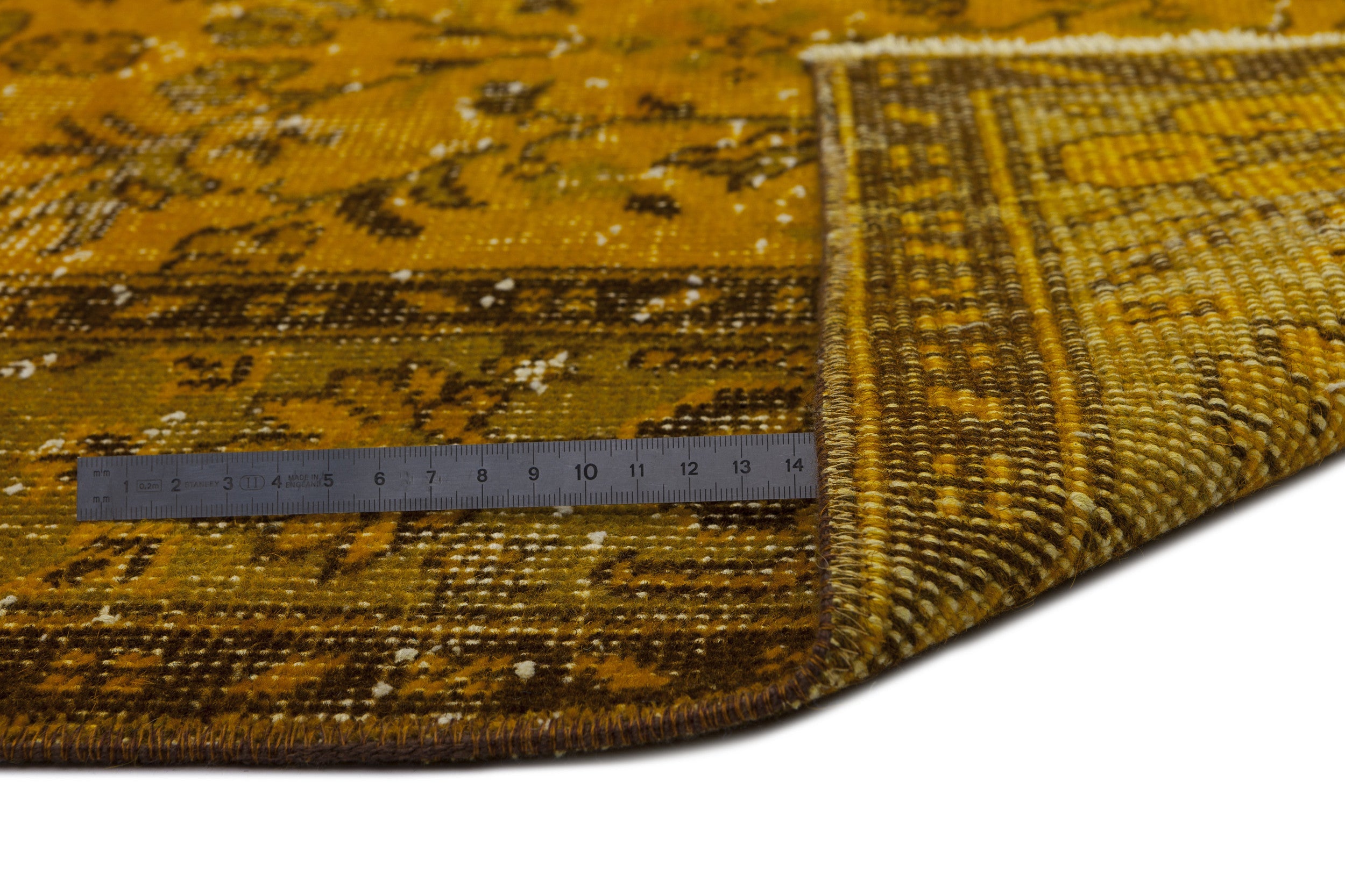 Atina 8342 Yellow Vintage Wool Handmade Area Rug 5'6" x 9'6"