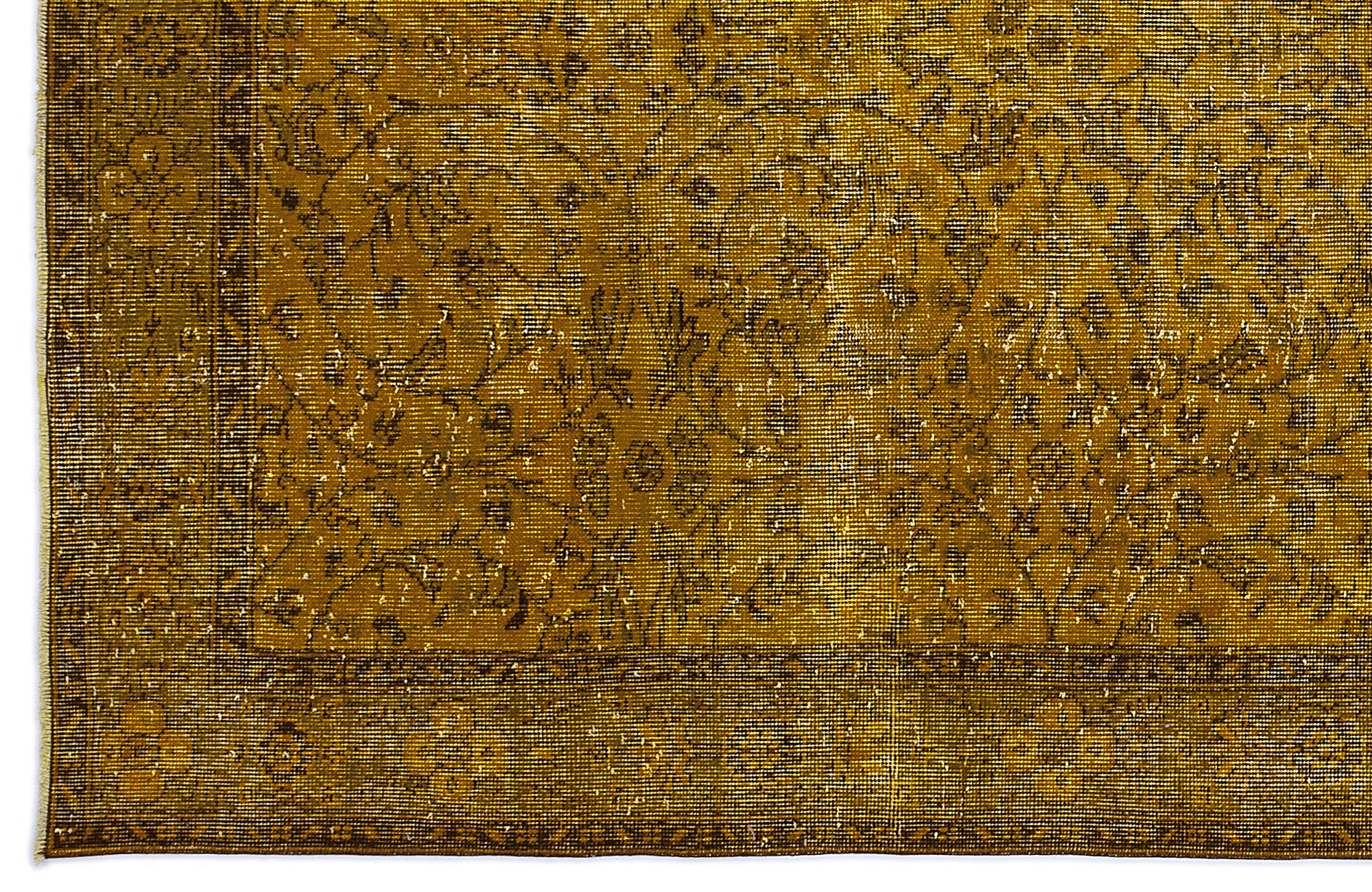 Atina 8342 Yellow Vintage Wool Handmade Area Rug 5'6" x 9'6"
