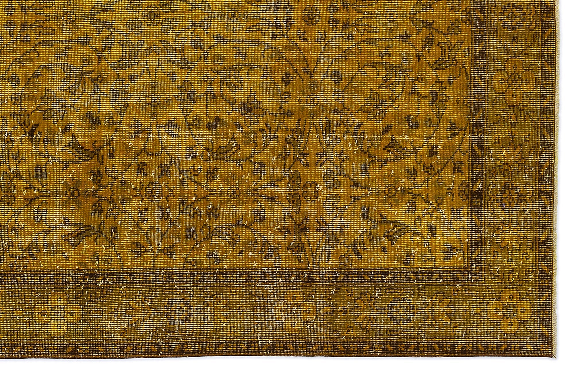 Atina 8342 Yellow Vintage Wool Handmade Area Rug 5'6" x 9'6"
