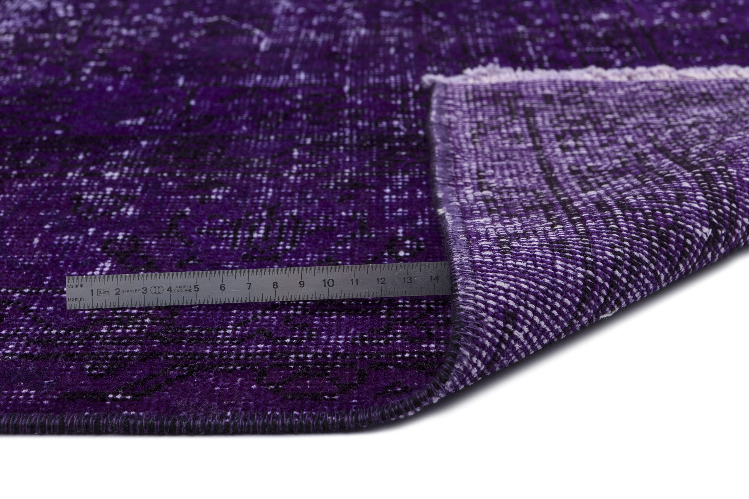 Atina Purple Vintage Wool Handmade Area Rug 6'6" x 9'11"