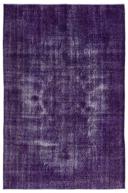 Atina Purple Vintage Wool Handmade Area Rug 6'6" x 9'11"