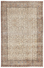 Atina Beige Vintage Wool Handmade Area Rug 6'7" x 10'4"