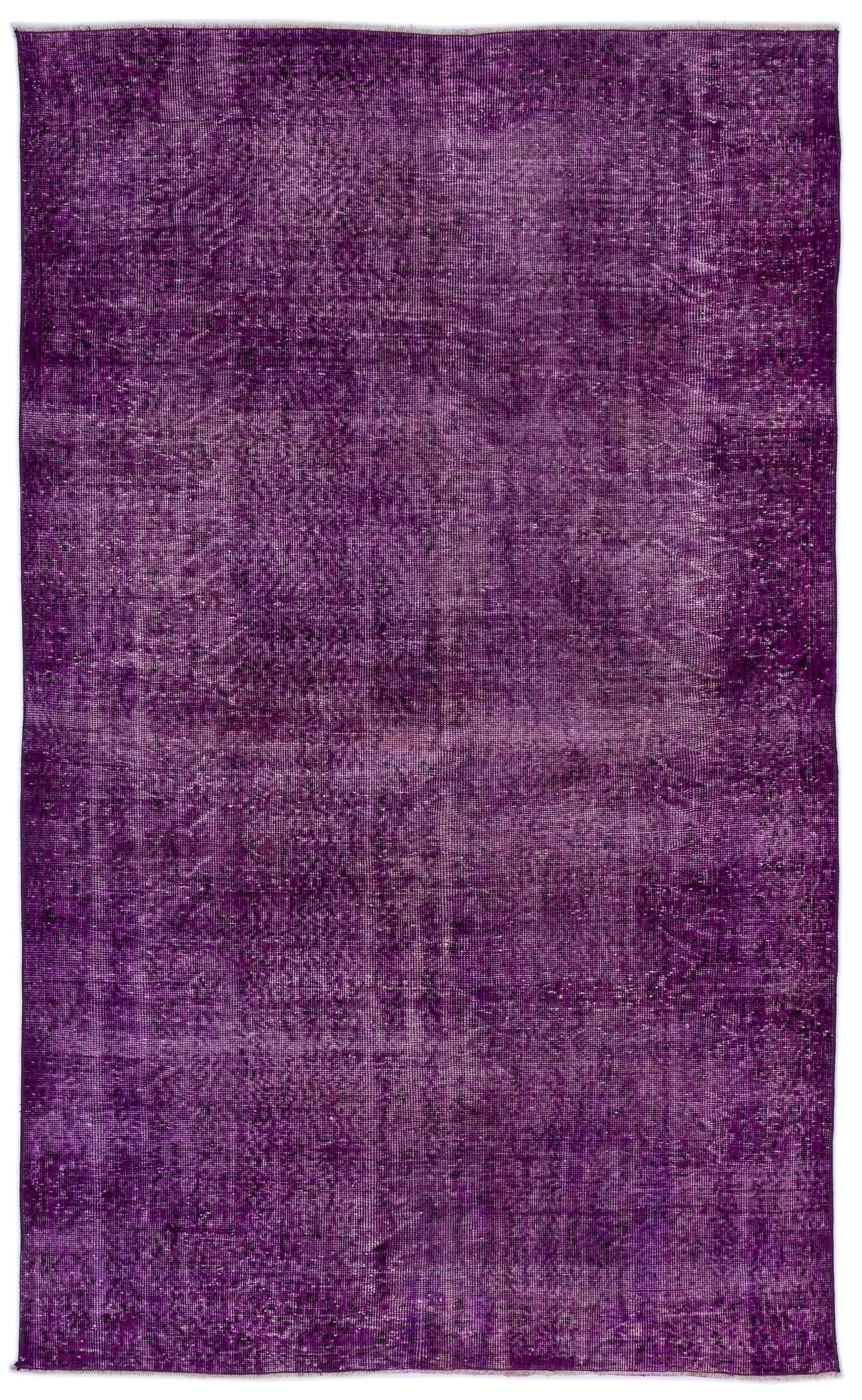 Atina Purple Vintage Wool Handmade Area Rug 5'3" x 8'8"
