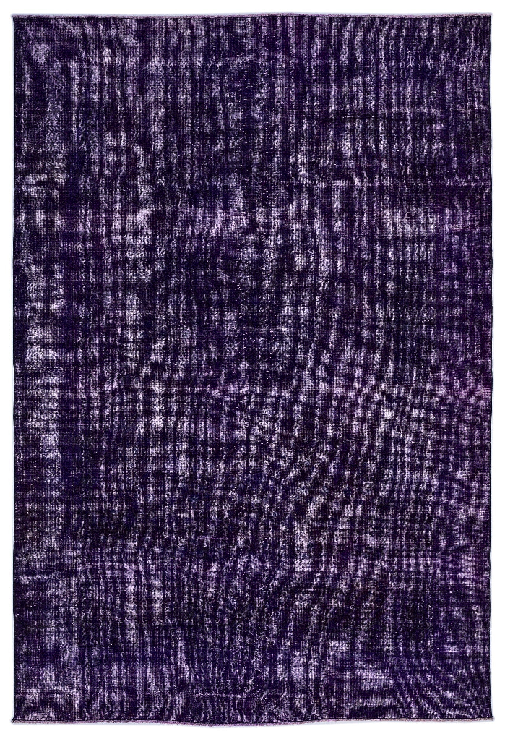 Atina Purple Vintage Wool Handmade Area Rug 6'9" x 9'11"