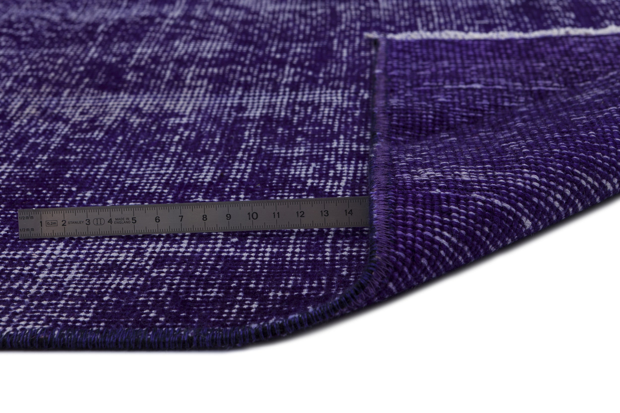 Atina Purple Vintage Wool Handmade Area Rug 6'7" x 9'3"