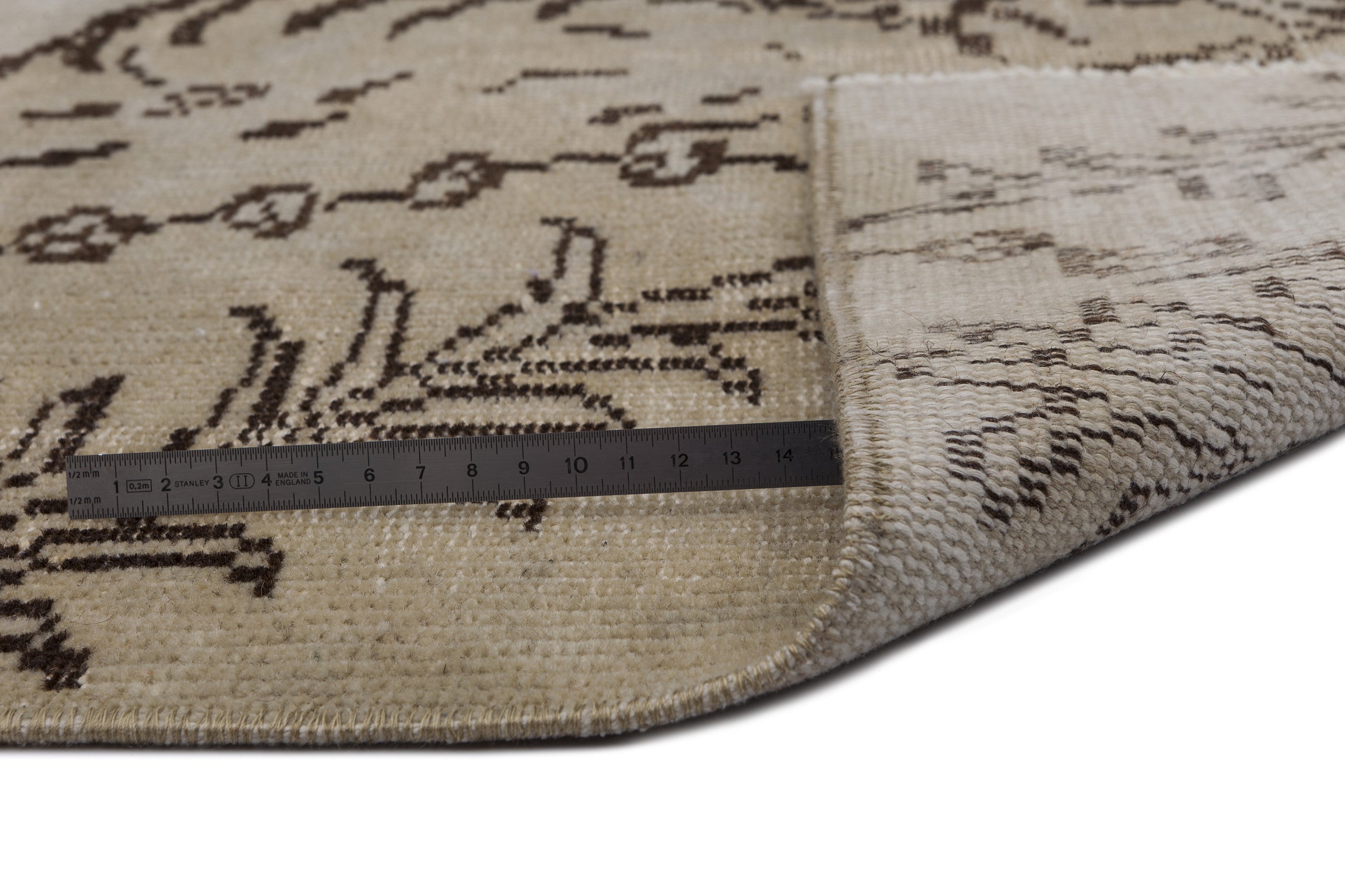 Atina 8393 Beige Vintage Wool Handmade Area Rug 5'7" x 8'8"