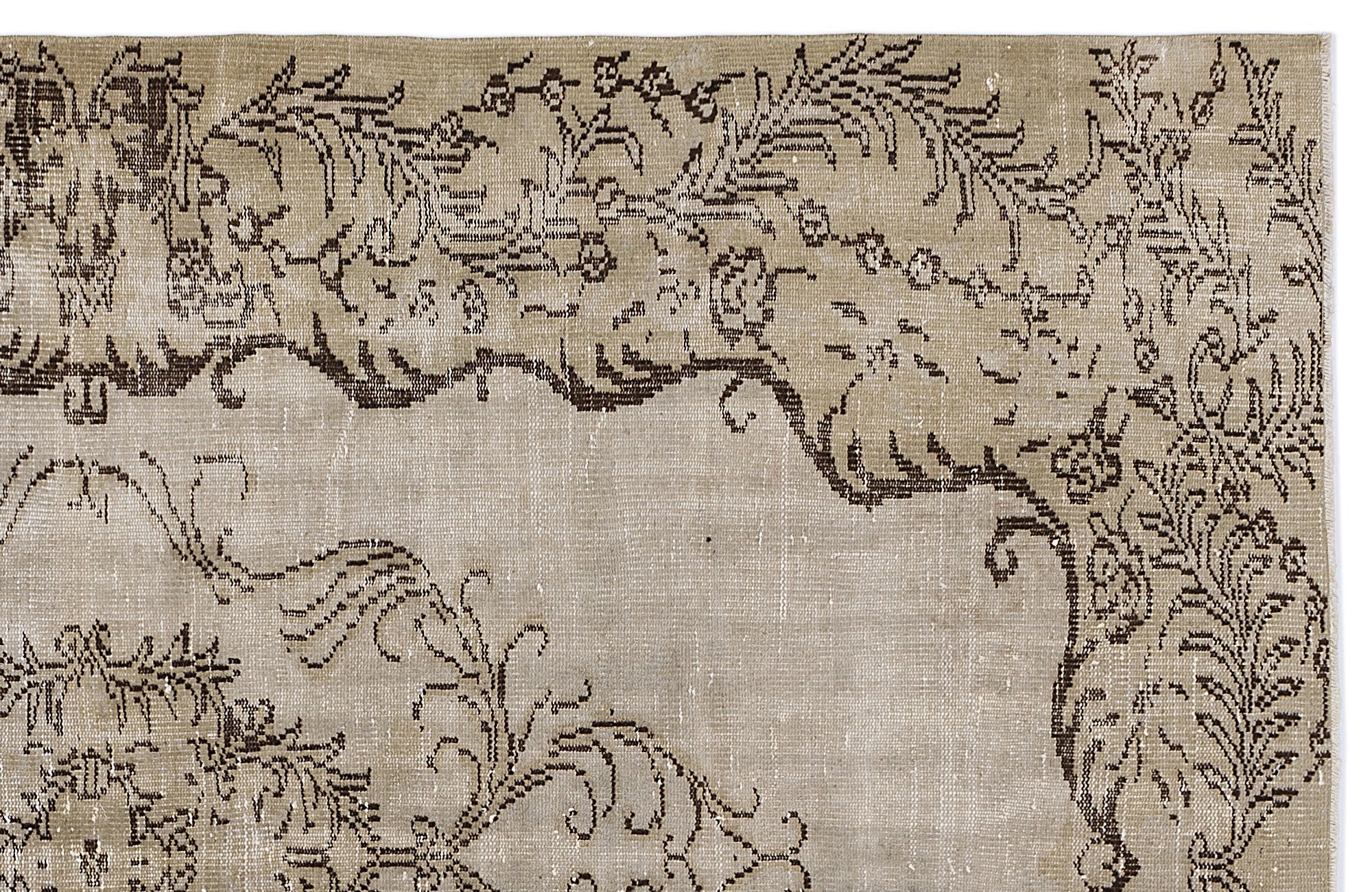 Atina 8393 Beige Vintage Wool Handmade Area Rug 5'7" x 8'8"
