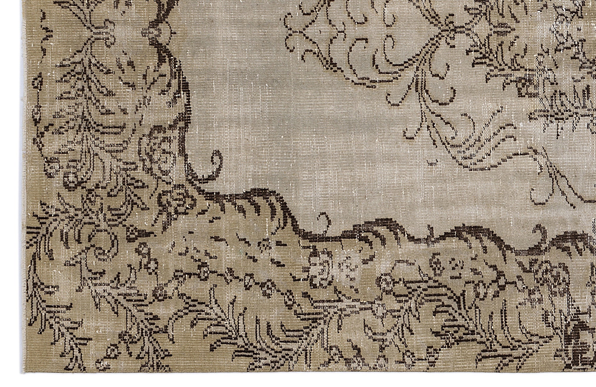 Atina 8393 Beige Vintage Wool Handmade Area Rug 5'7" x 8'8"