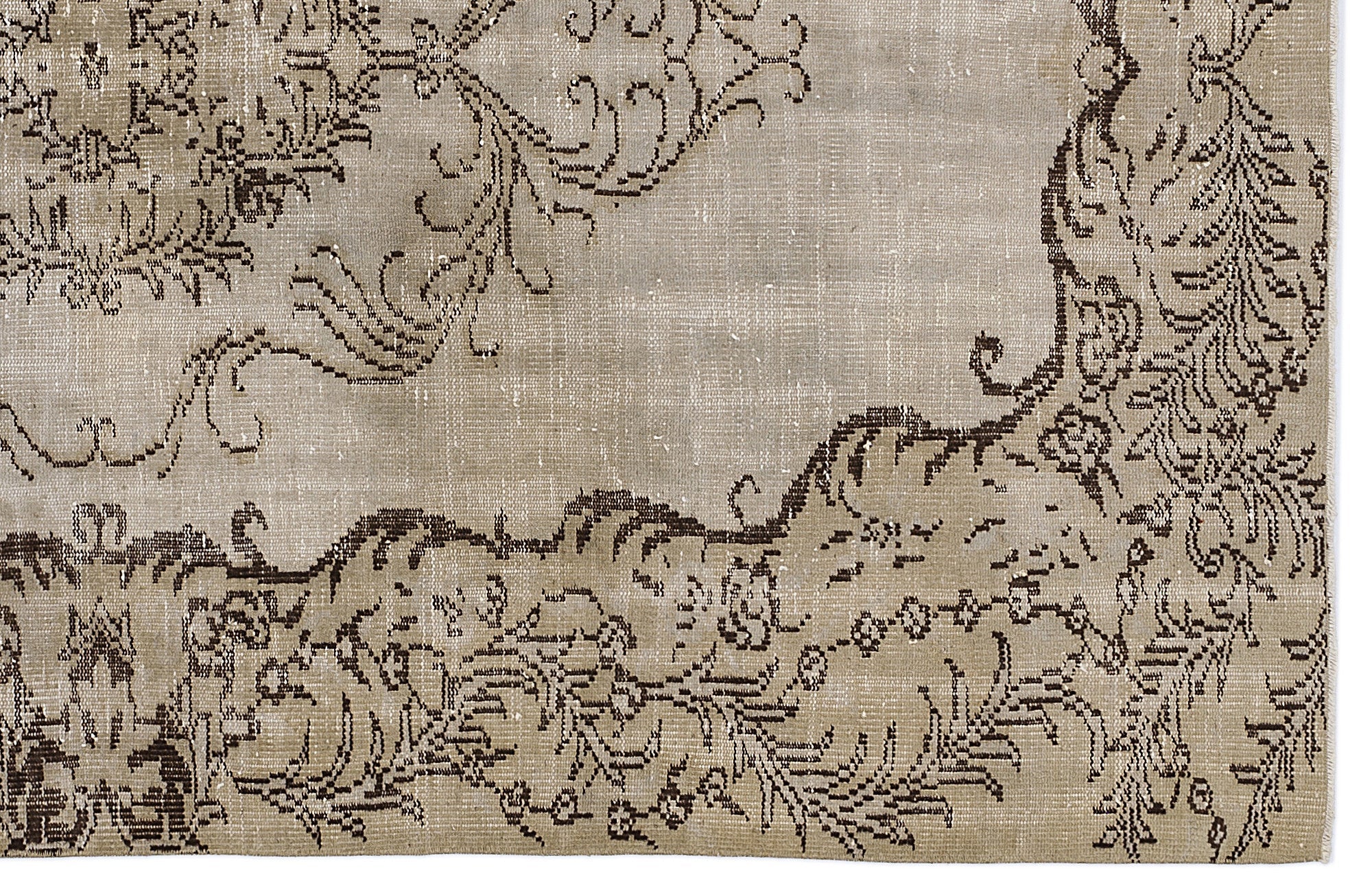 Atina 8393 Beige Vintage Wool Handmade Area Rug 5'7" x 8'8"