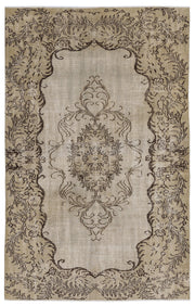 Atina 8393 Beige Vintage Wool Handmade Area Rug 5'7" x 8'8"