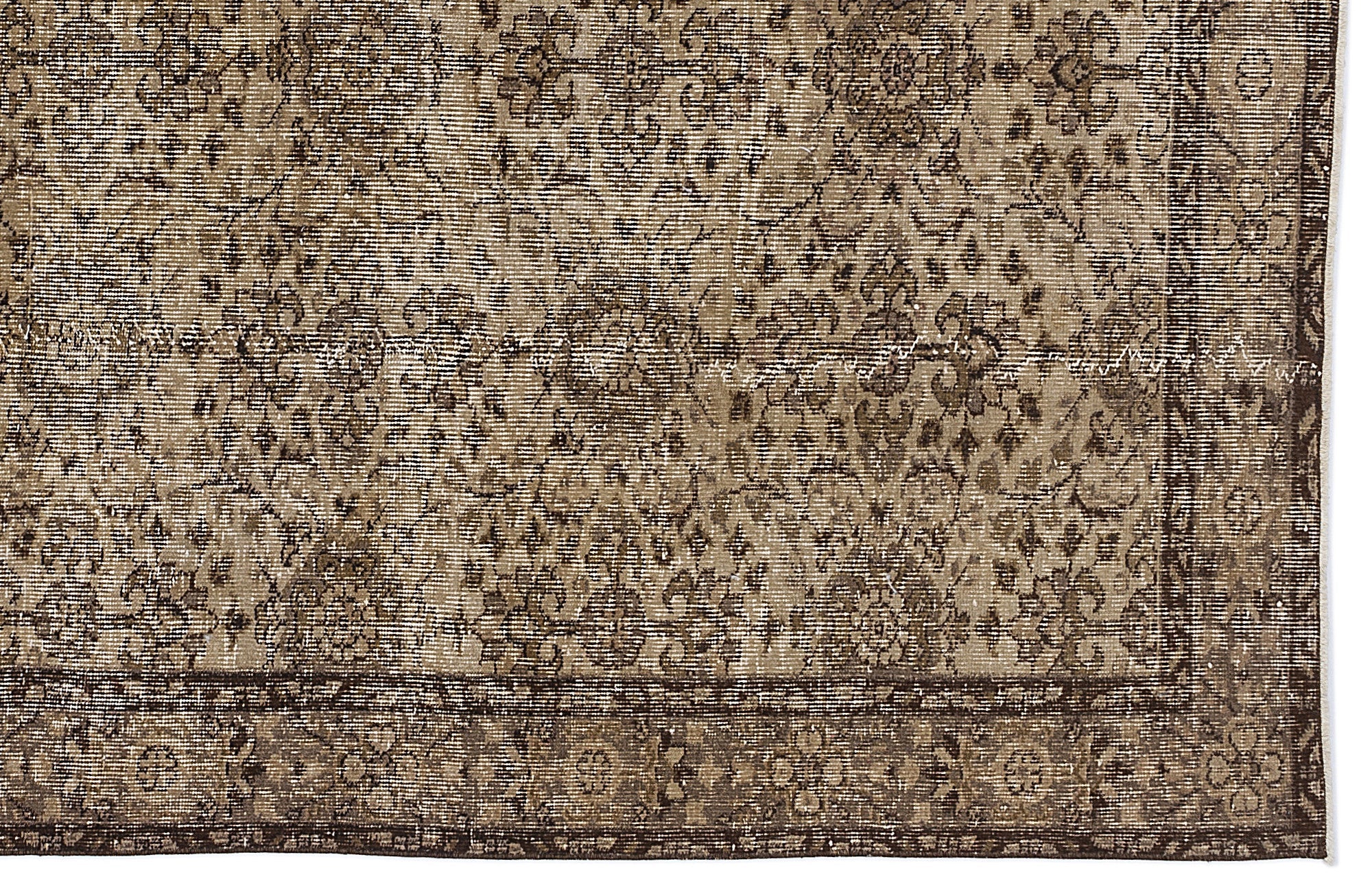 Atina 8409 Beige Vintage Wool Handmade Area Rug 5'5" x 8'11"
