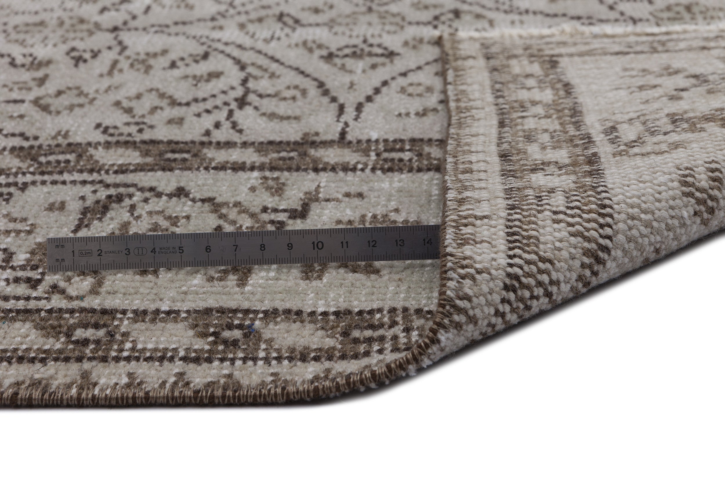 Atina 8415 Beige Vintage Wool Handmade Area Rug 5'10" x 9'2"