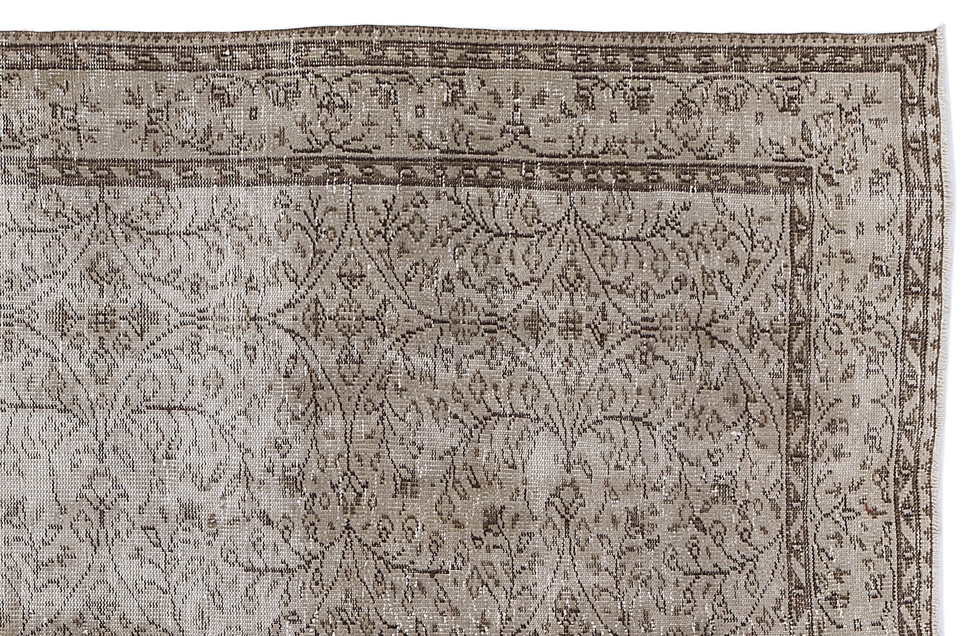 Atina 8415 Beige Vintage Wool Handmade Area Rug 5'10" x 9'2"