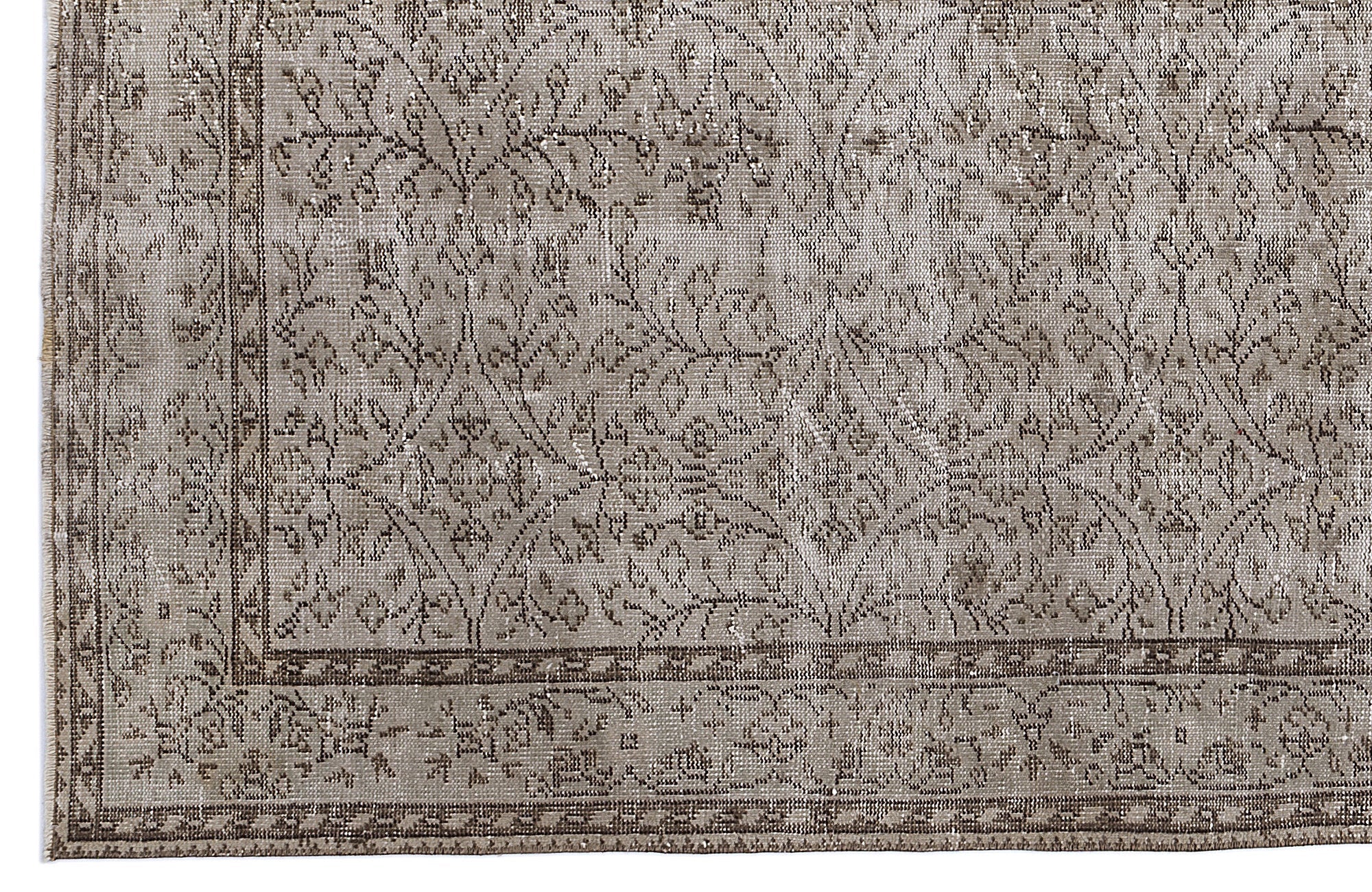 Atina 8415 Beige Vintage Wool Handmade Area Rug 5'10" x 9'2"