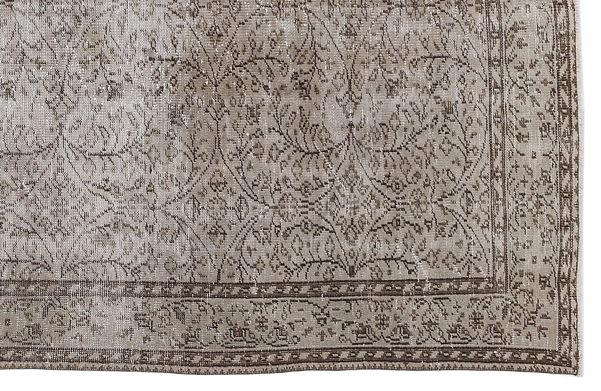 Atina 8415 Beige Vintage Wool Handmade Area Rug 5'10" x 9'2"