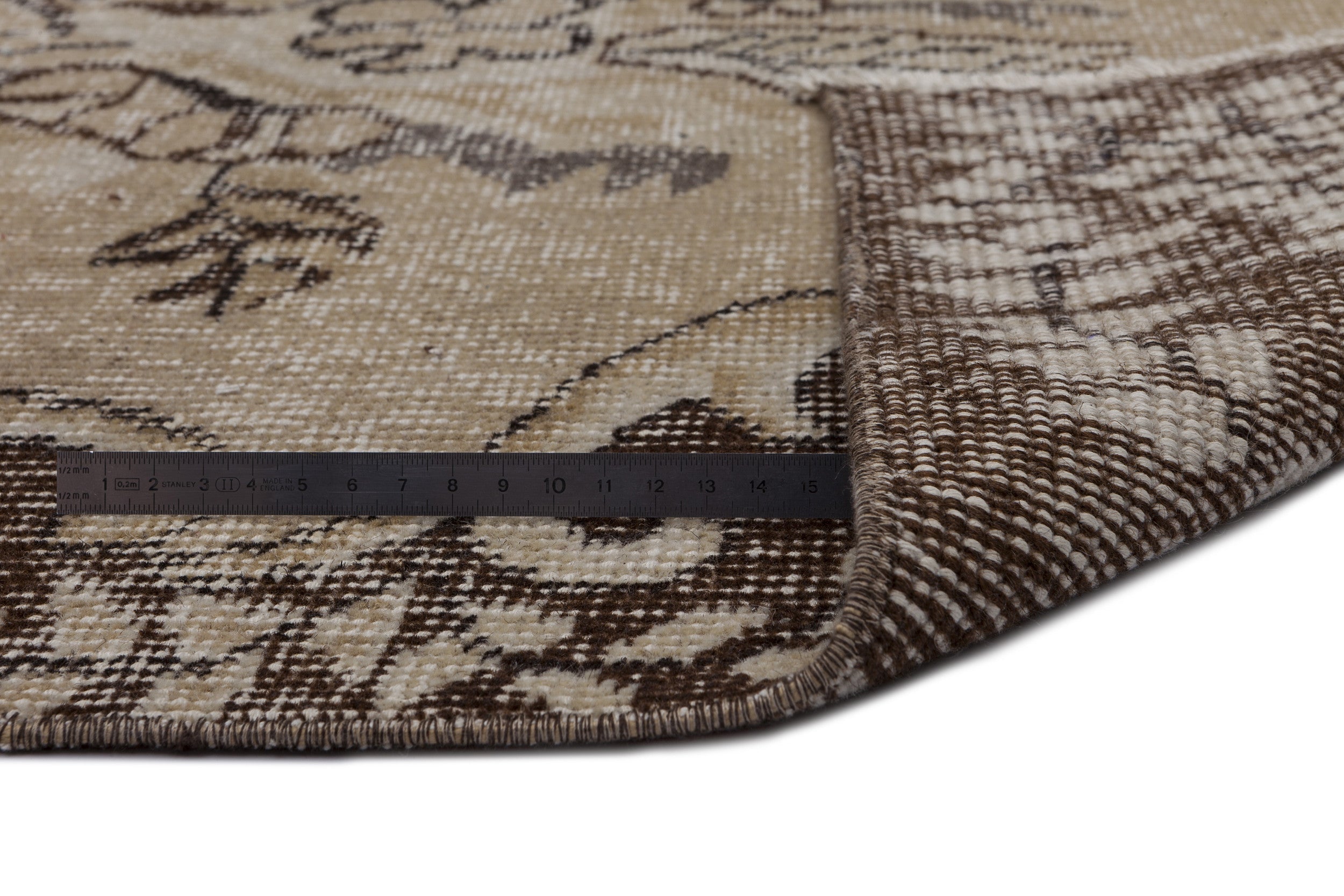 Atina Brown Vintage Wool Handmade Area Rug 5'5" x 9'3"