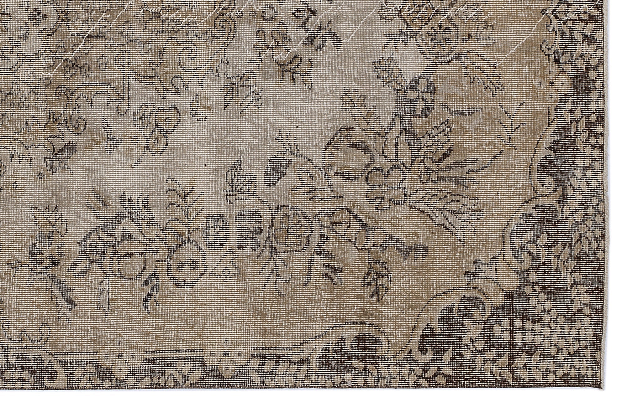 Atina Brown Vintage Wool Handmade Area Rug 5'5" x 9'3"