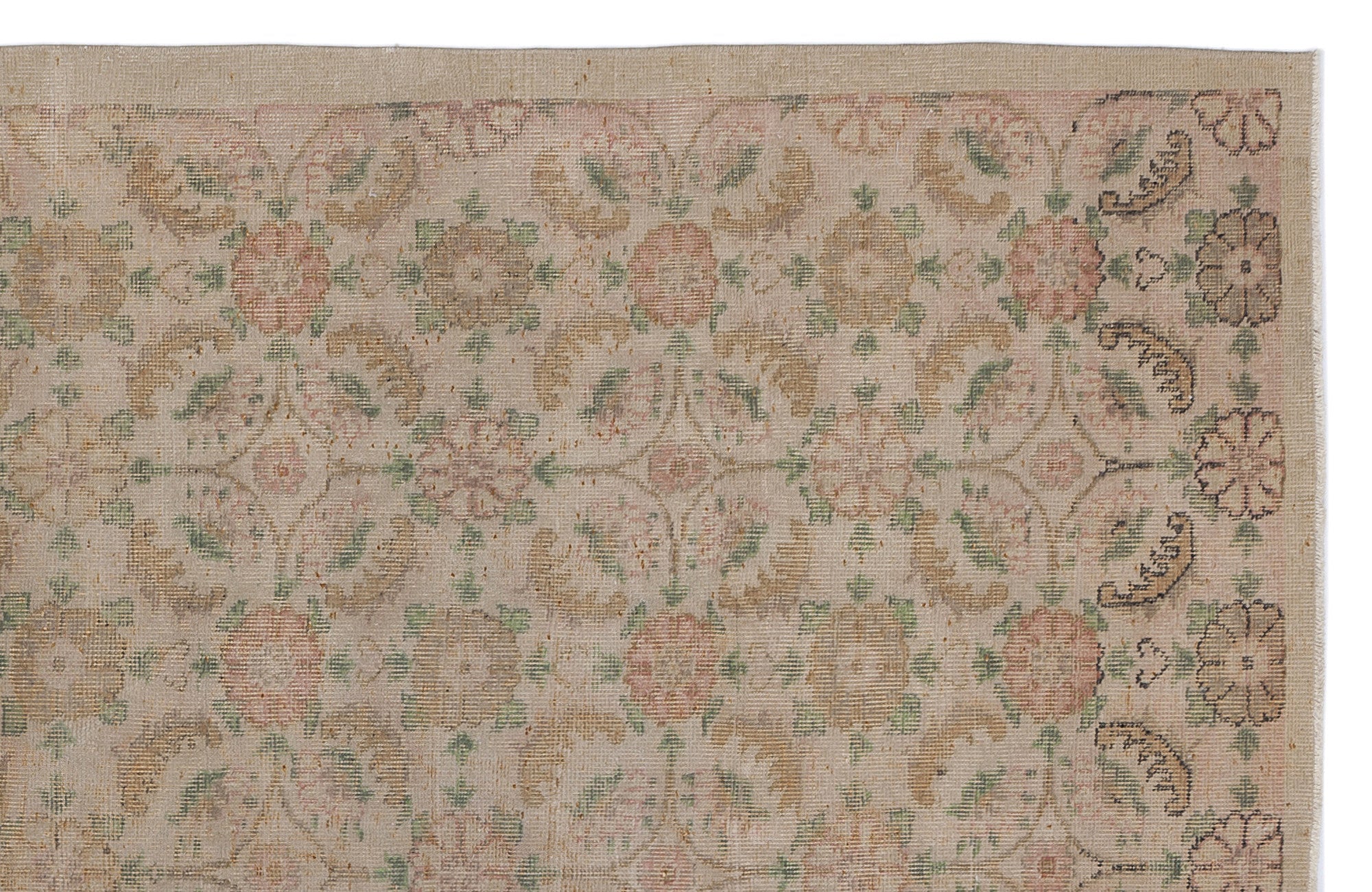 Atina Cream Classic Wool Handmade Area Rug 5'10" x 9'2"