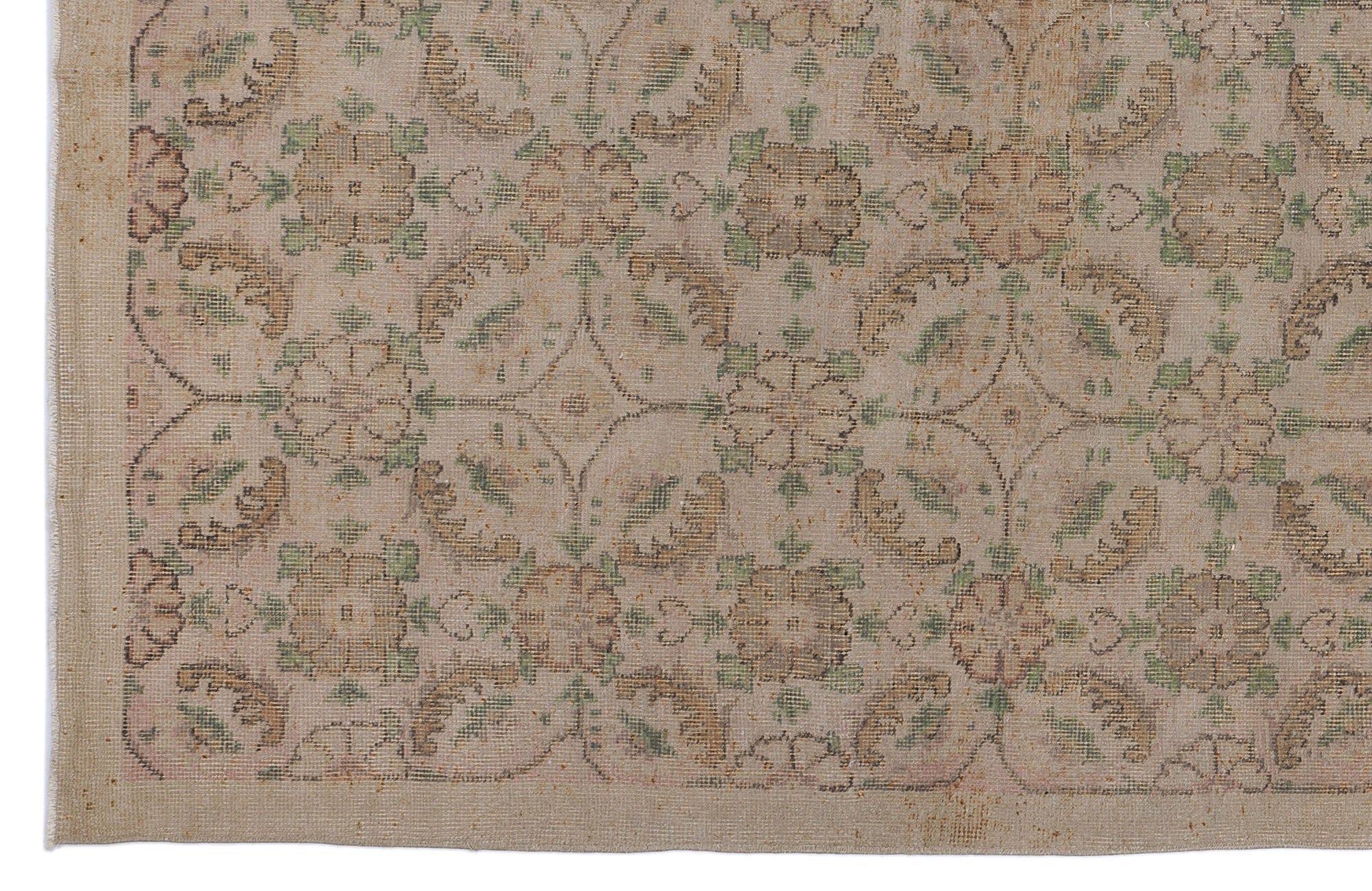 Atina Cream Classic Wool Handmade Area Rug 5'10" x 9'2"