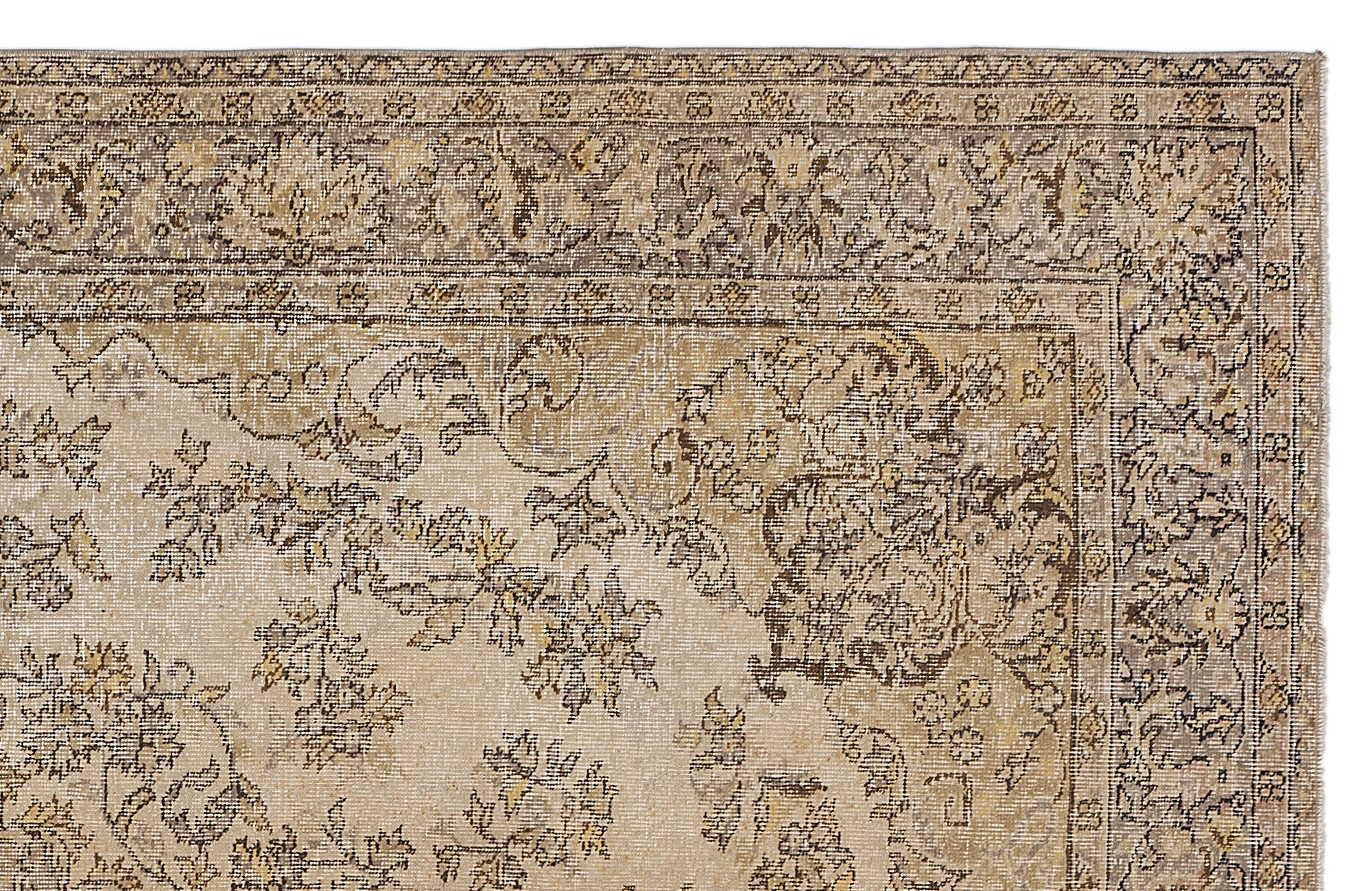 Atina Brown Vintage Wool Handmade Area Rug 8'7" x 10'7"