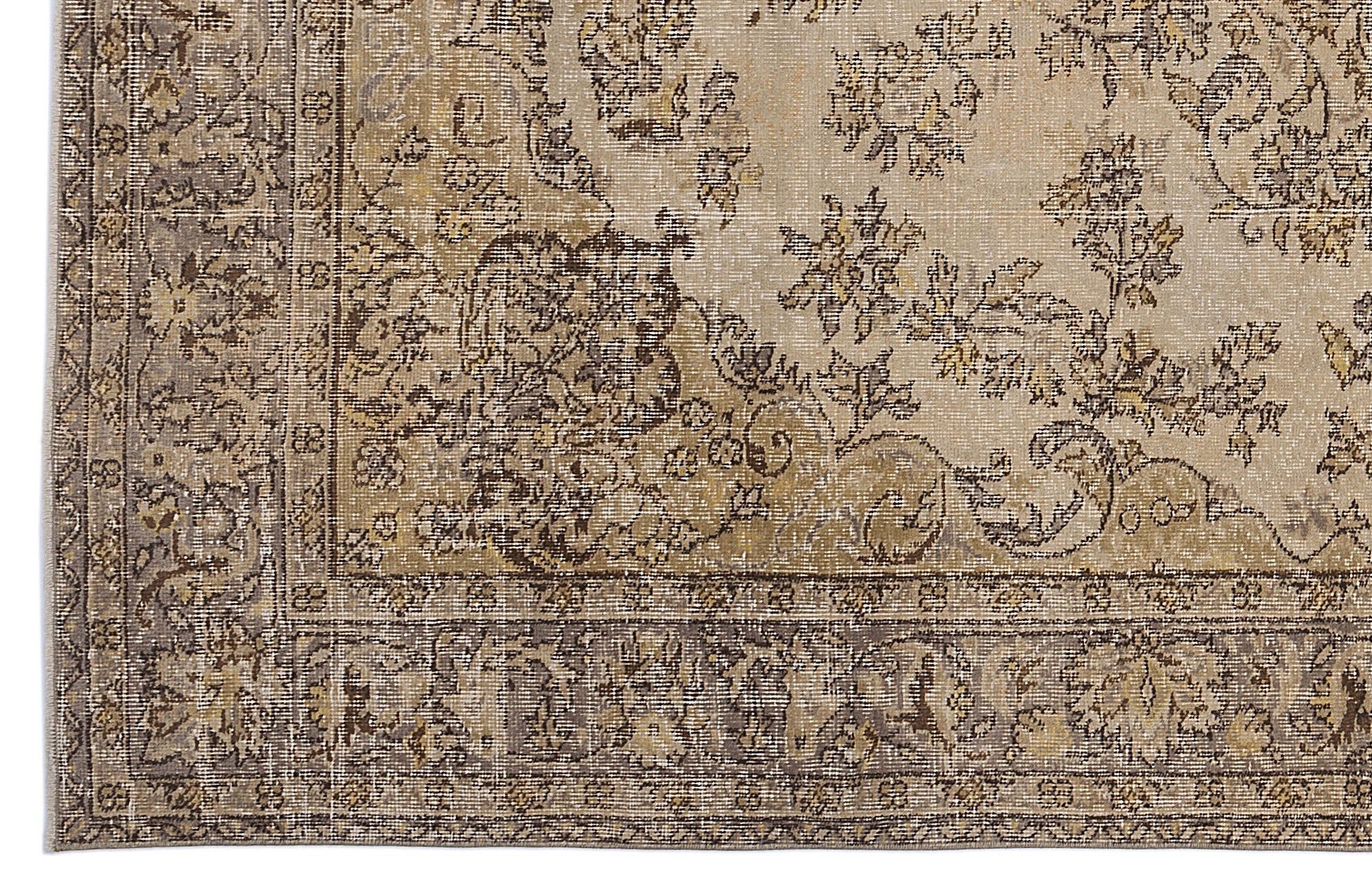 Atina Brown Vintage Wool Handmade Area Rug 8'7" x 10'7"