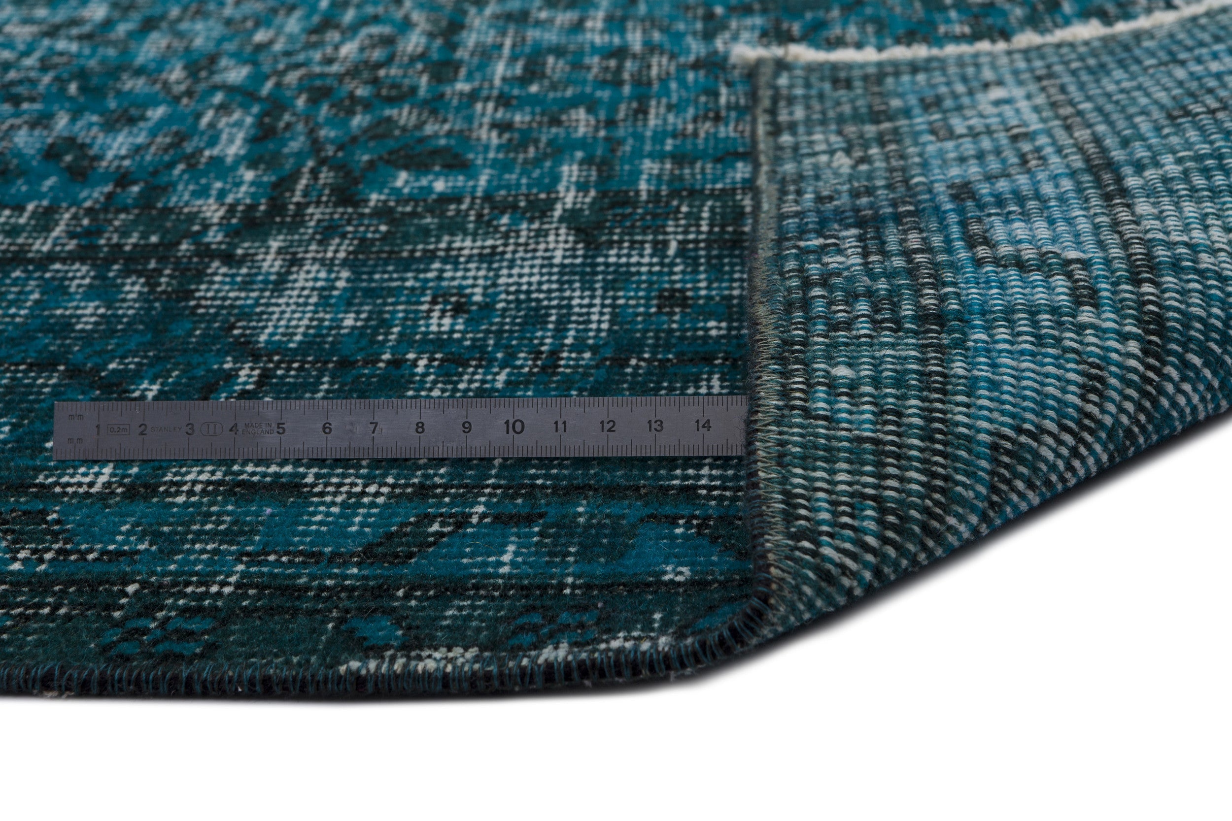Atina Turquoise Vintage Wool Handmade Area Rug 5'10" x 9'1"