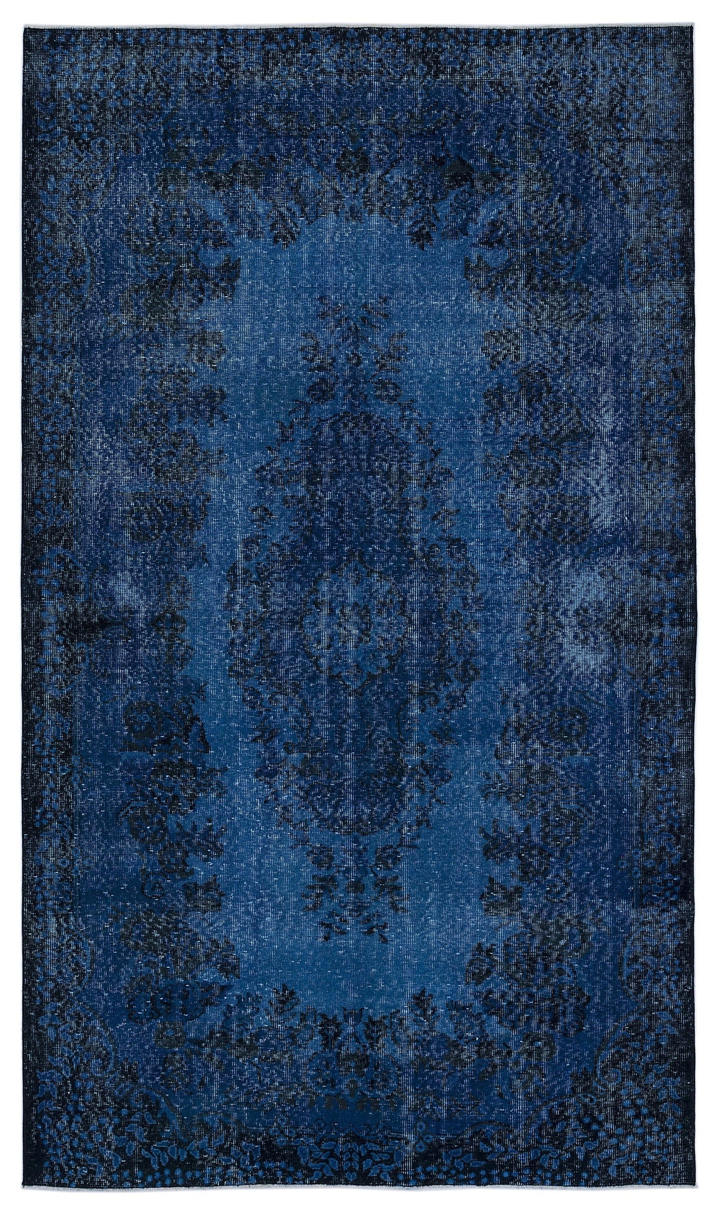 Atina 8525 Navy Vintage Wool Handmade Area Rug 5'11" x 9'6"