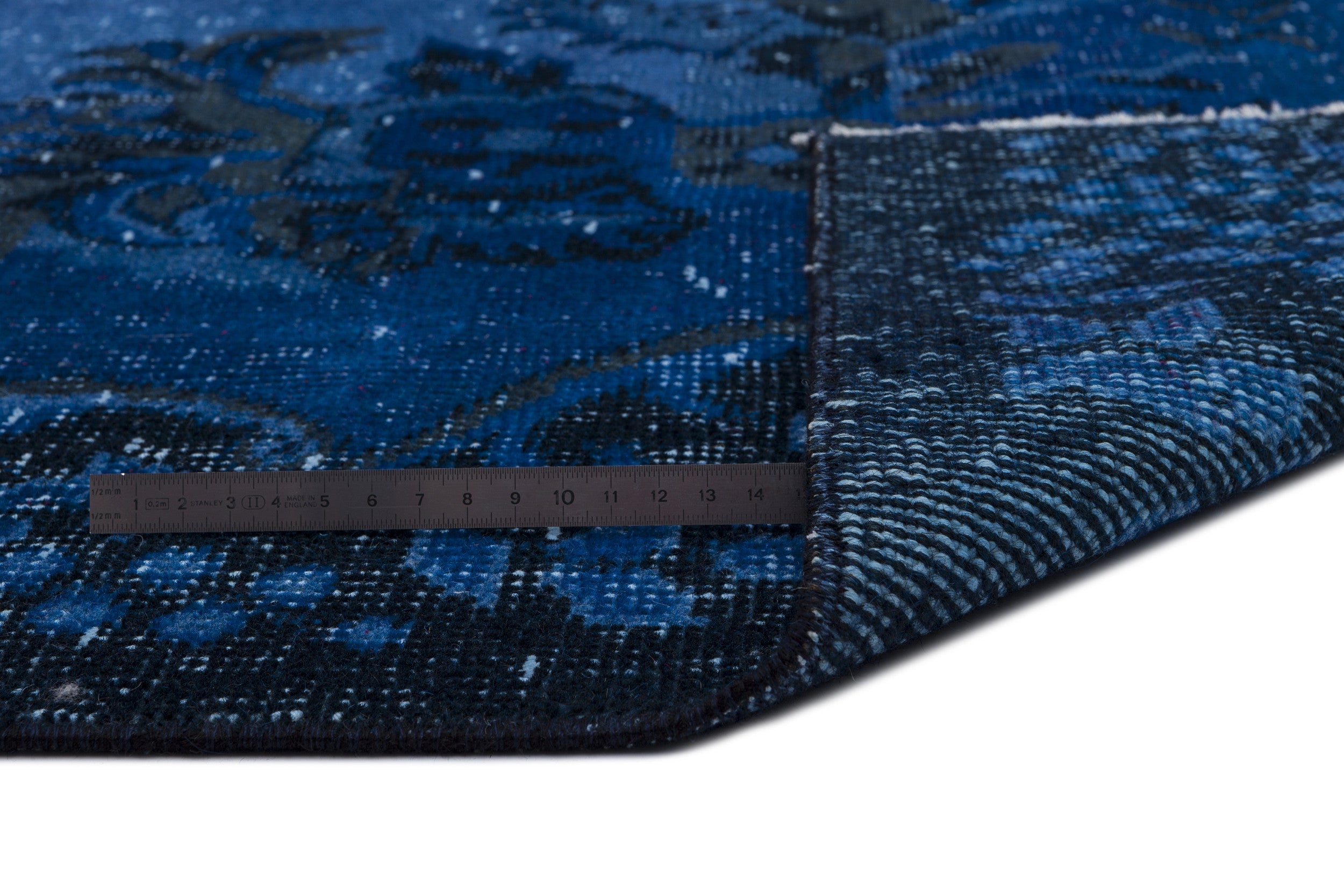 Atina 8525 Navy Vintage Wool Handmade Area Rug 5'11" x 9'6"